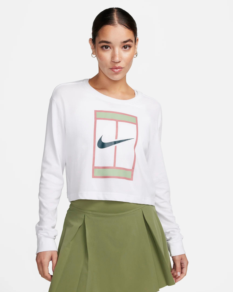 Nike Dame Dri-FIT Slam Langærmet Crop-T-shirt