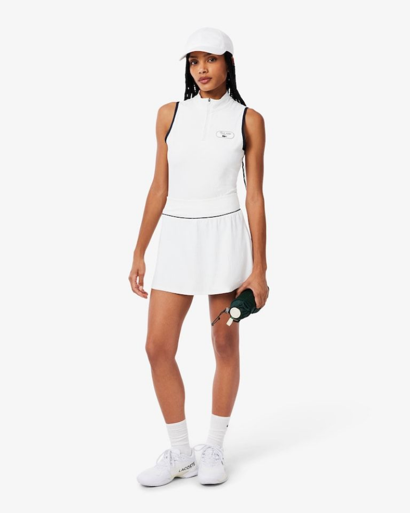 Lacoste Dame Ultra Dry Tennis Heritage Ribbed Skirt