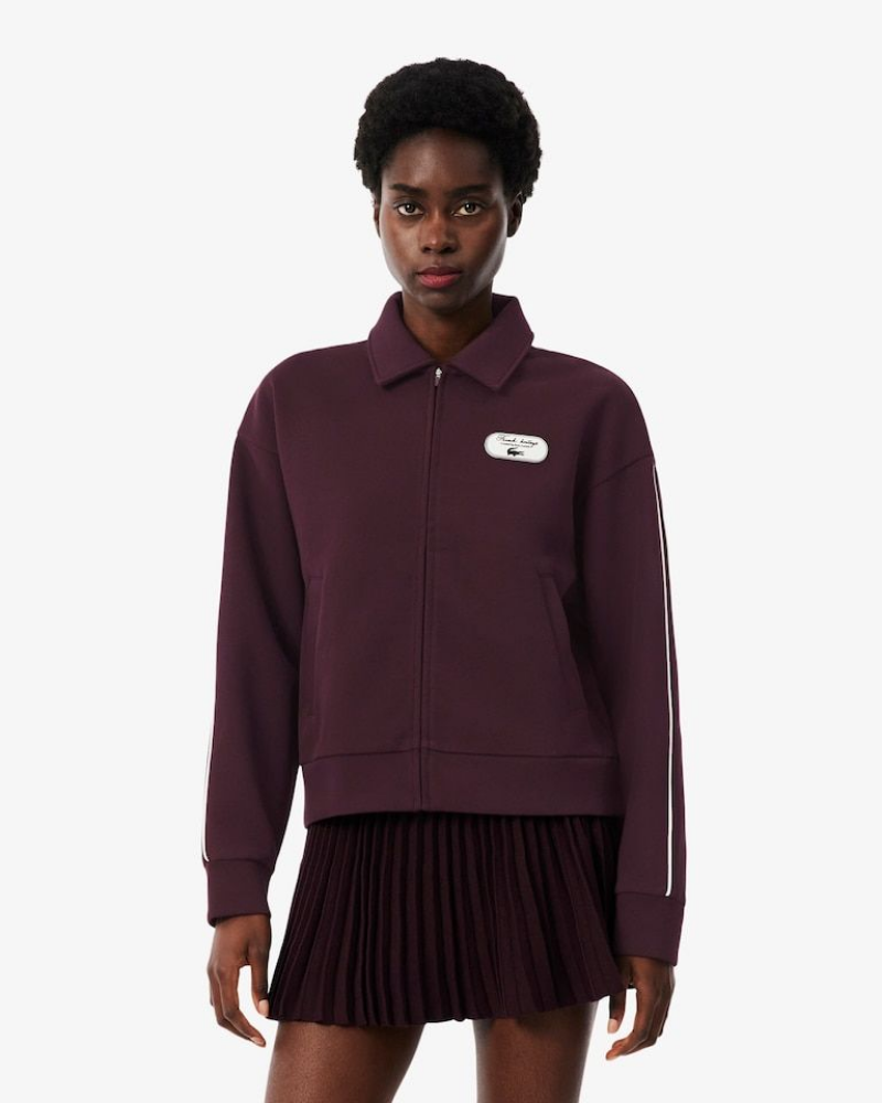 Lacoste Dame Tennis Heritage Zipped Badge Accent Sweatshirt