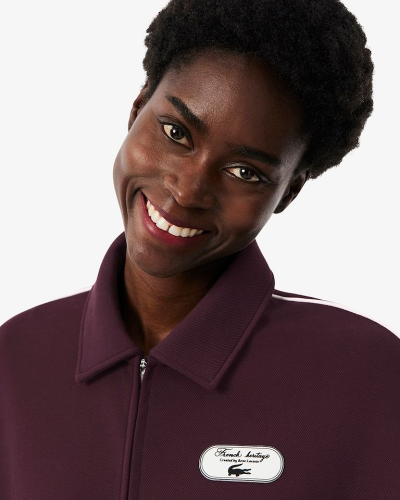 Lacoste Dame Tennis Heritage Zipped Badge Accent Sweatshirt