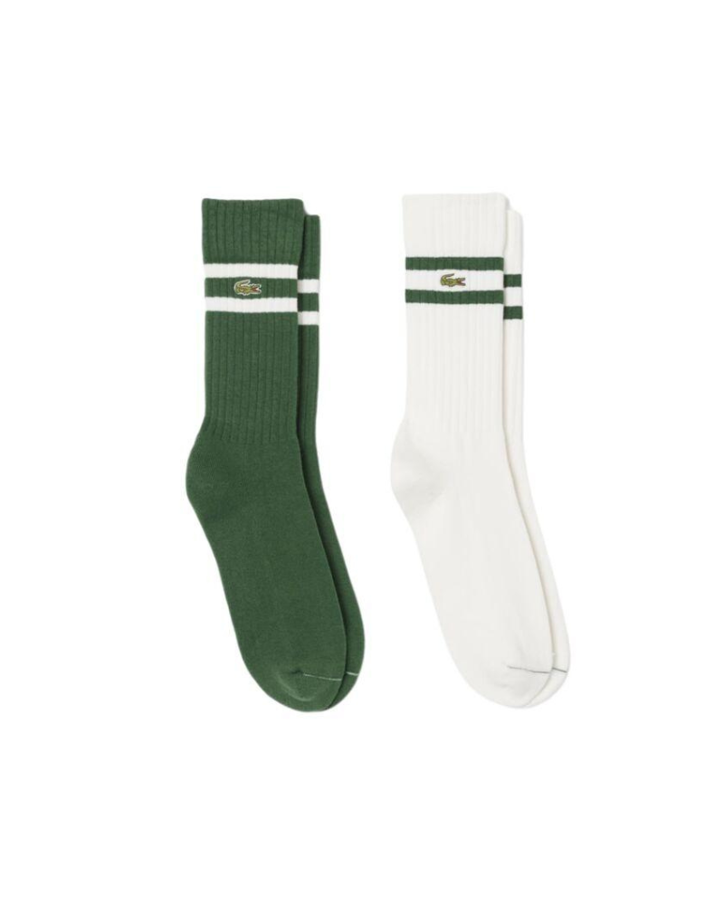 Lacoste Ribbed Cotton sokker Hvid/Grøn