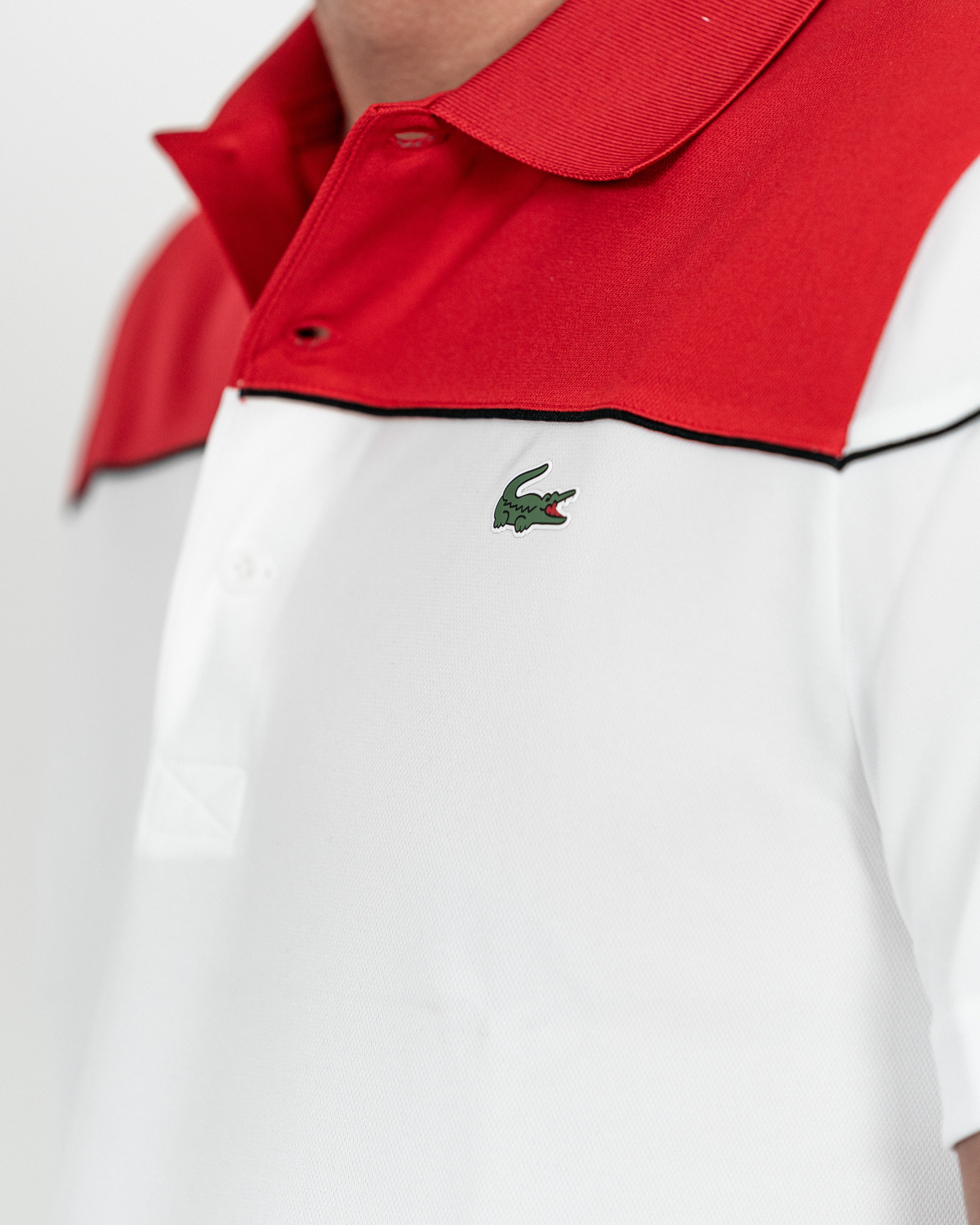 Lacoste Novak Djokovic Tennis Polo Hvid/Rød