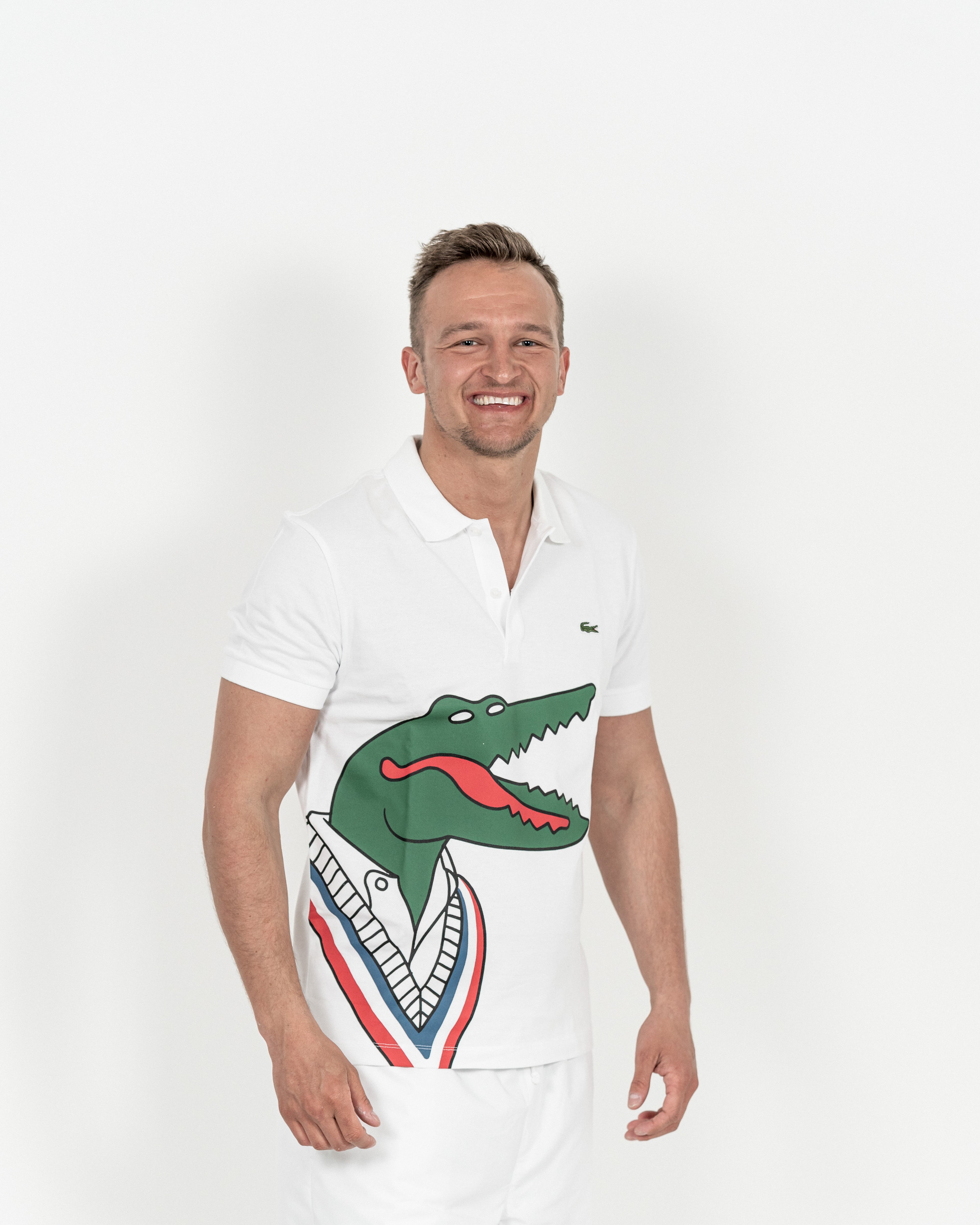 Lacoste Unisex Krokodille Polo Hvid