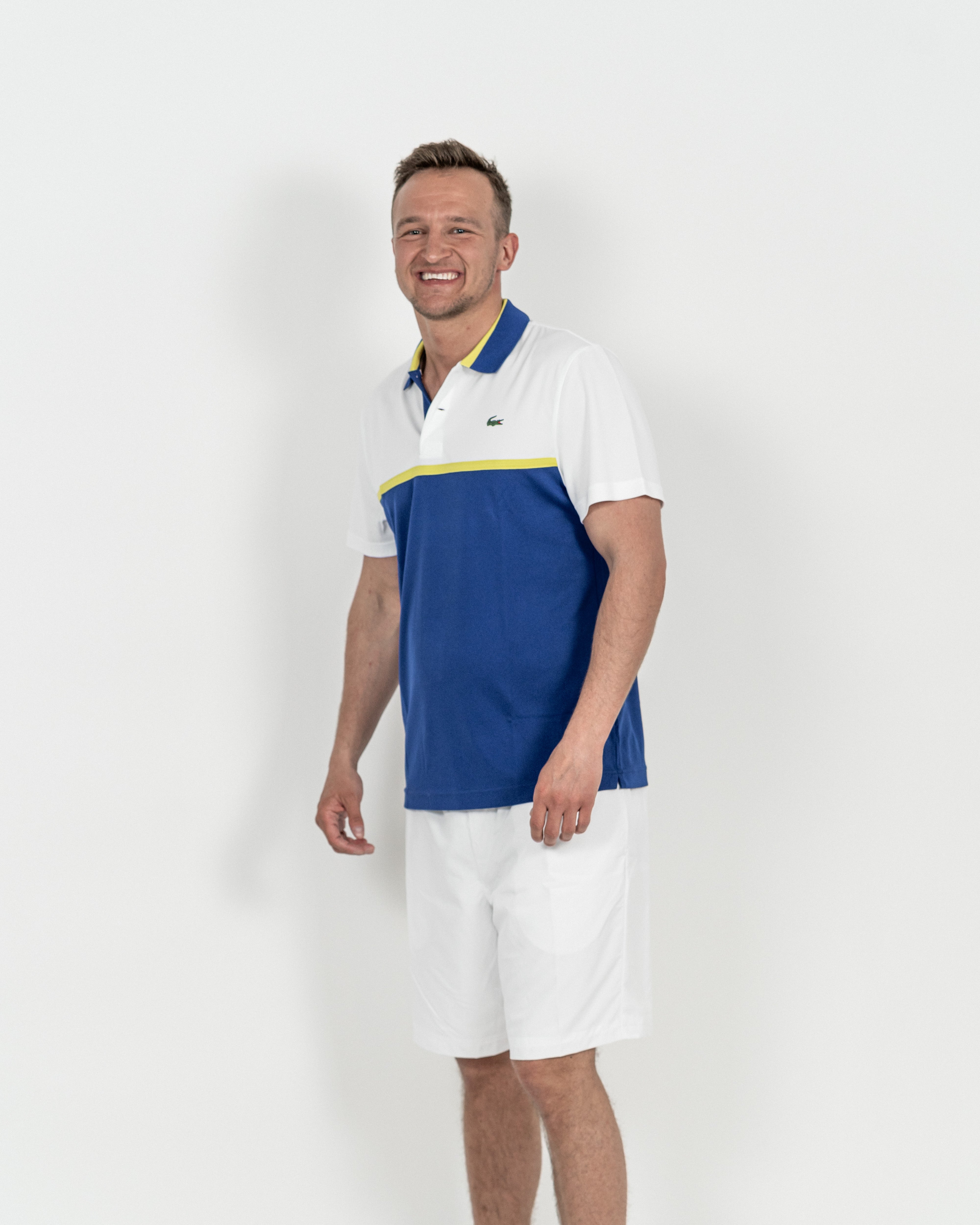 Lacoste Herre Sport Polo Hvid/Blå