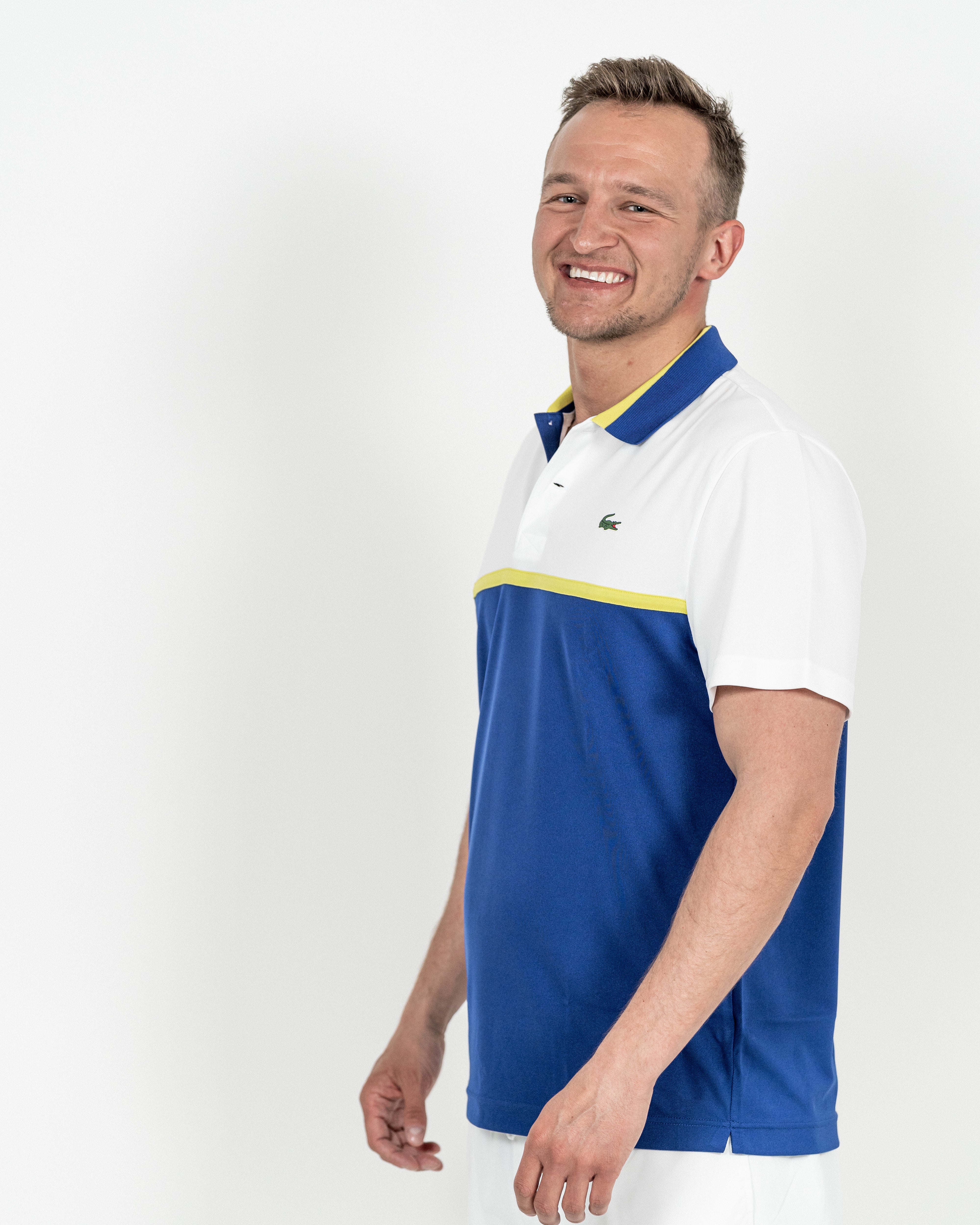 Lacoste Herre Sport Polo Hvid/Blå