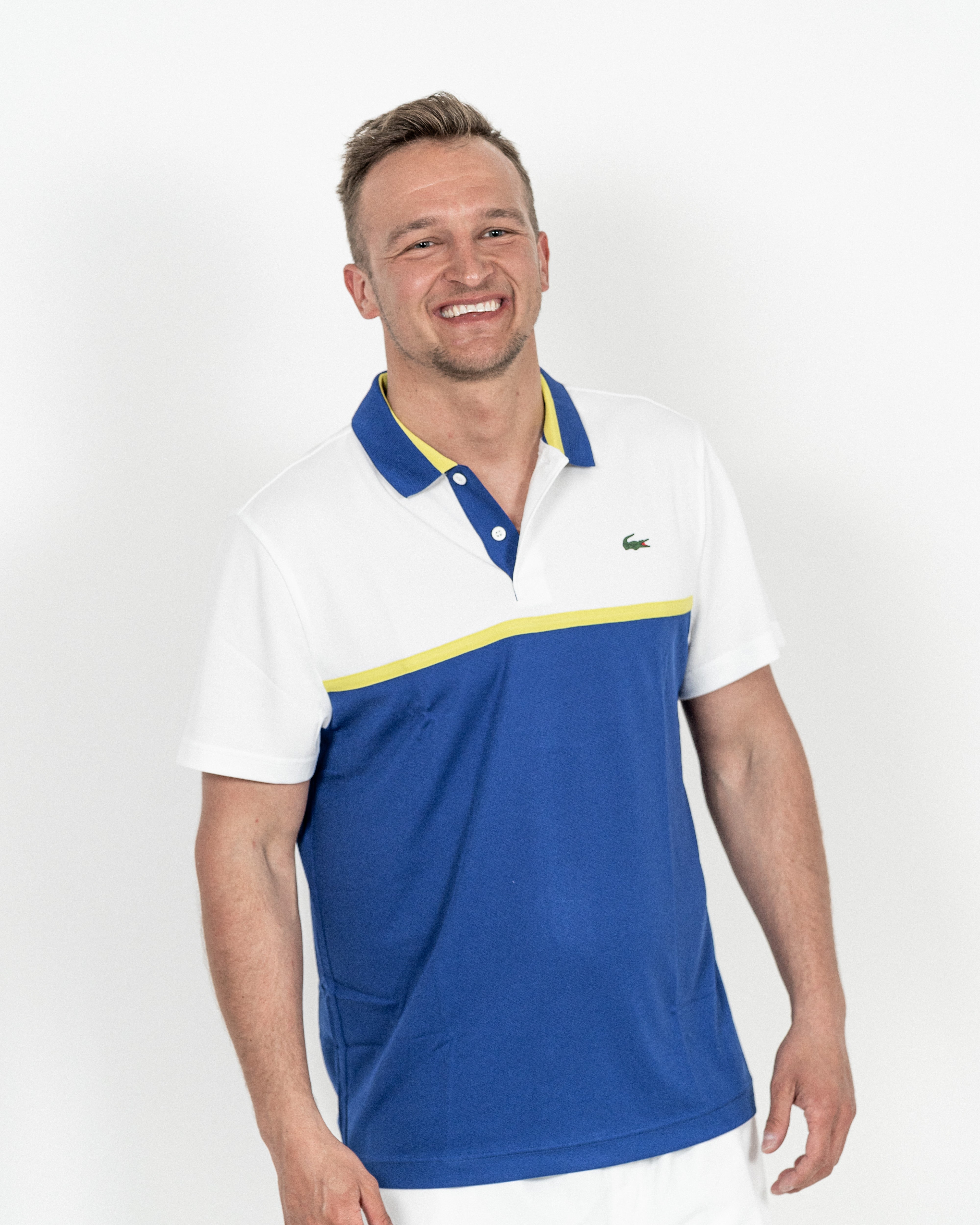 Lacoste Herre Sport Polo Hvid/Blå