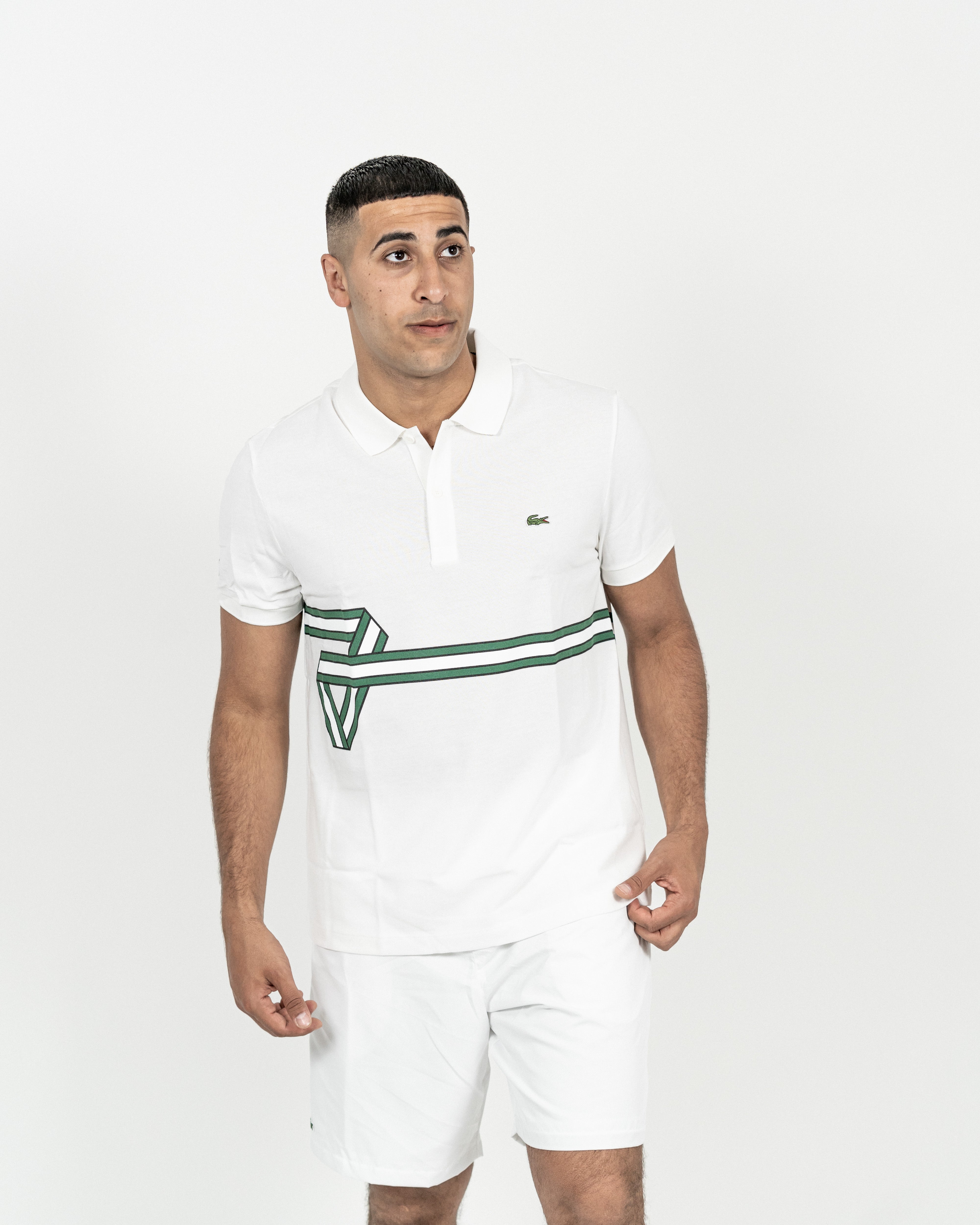 Lacoste Herre Polo Hvid m/Grøn