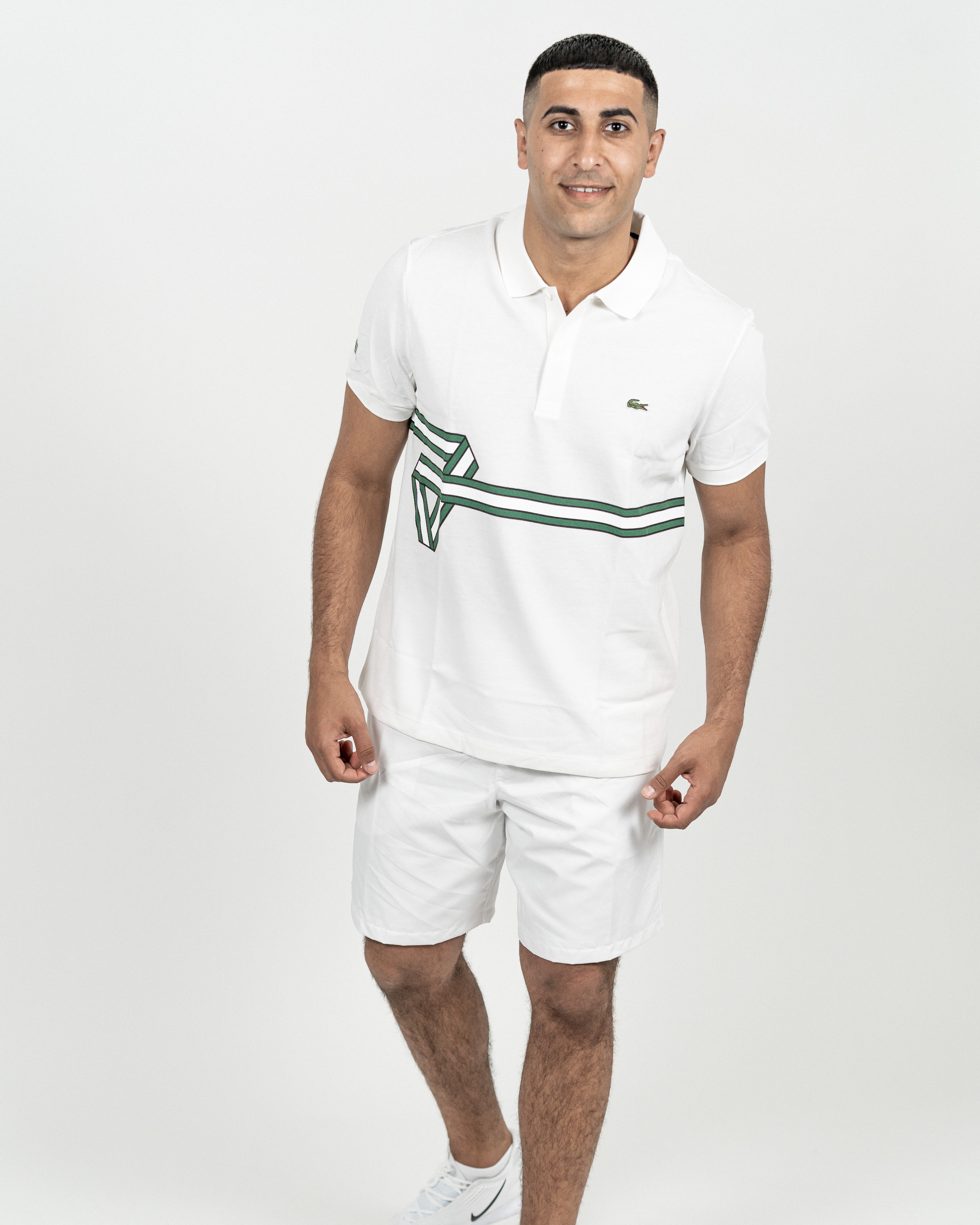 Lacoste Herre Polo Hvid m/Grøn