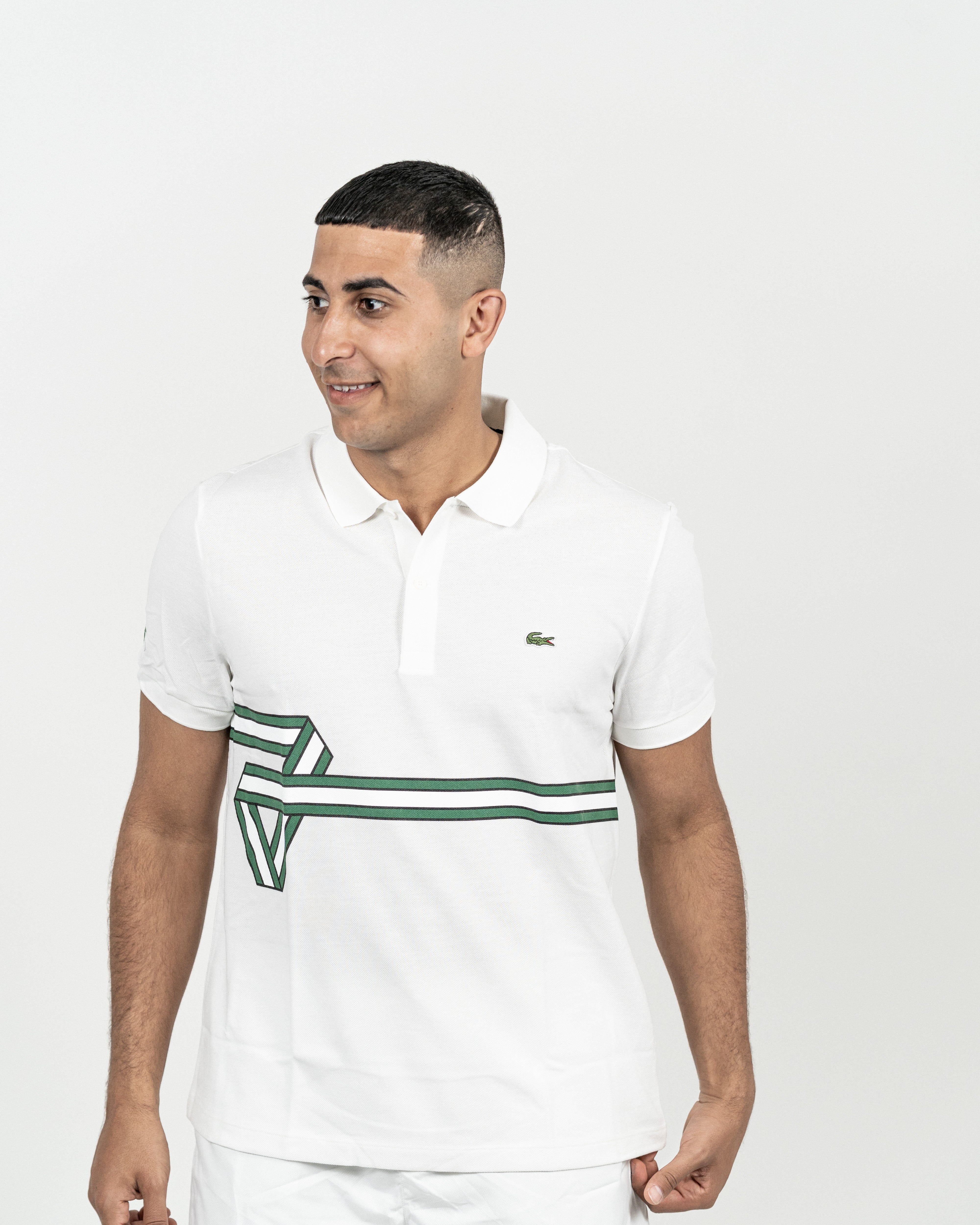 Lacoste Herre Polo Hvid m/Grøn