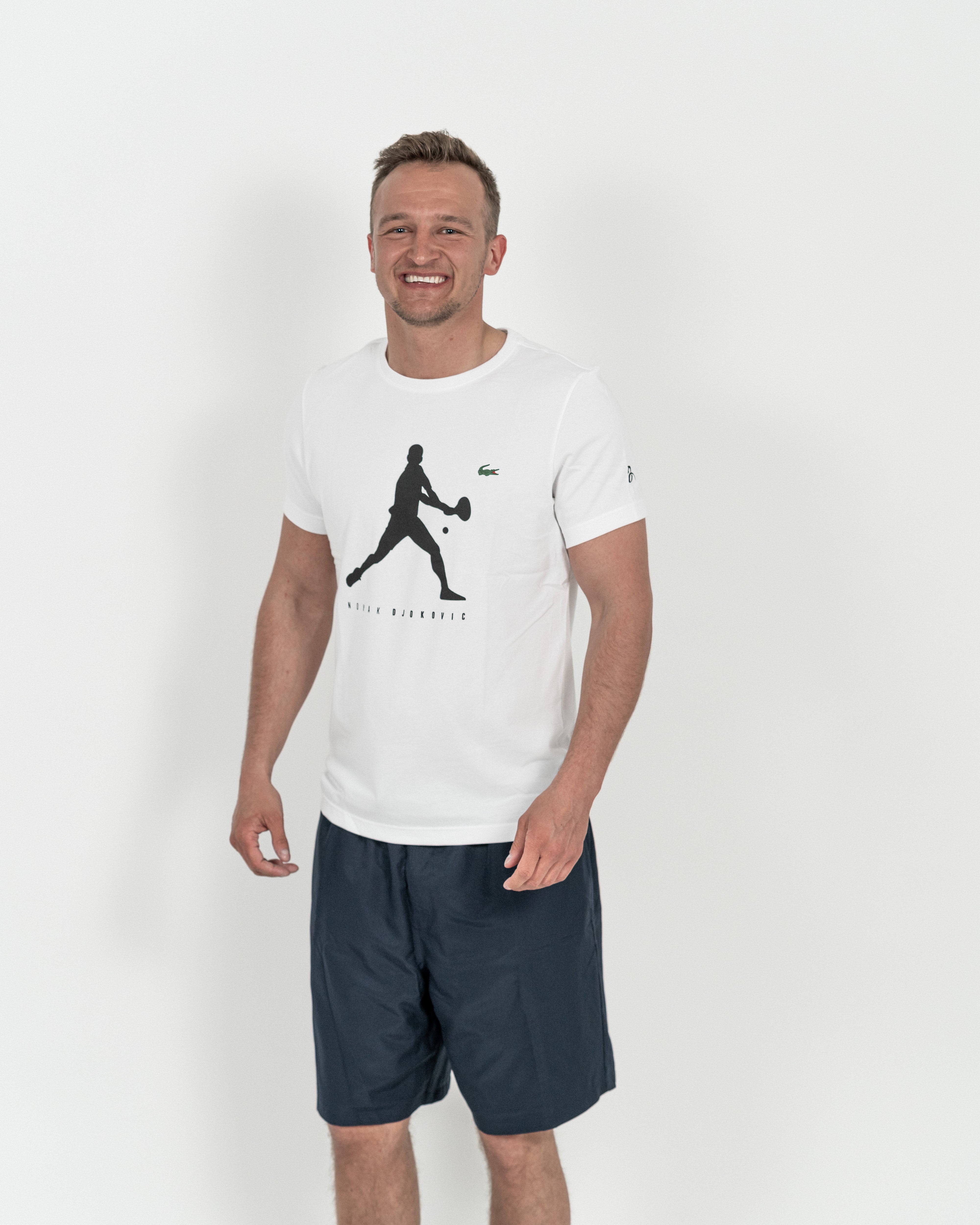 Lacoste Herre Novak Djokovic T-shirt Hvid