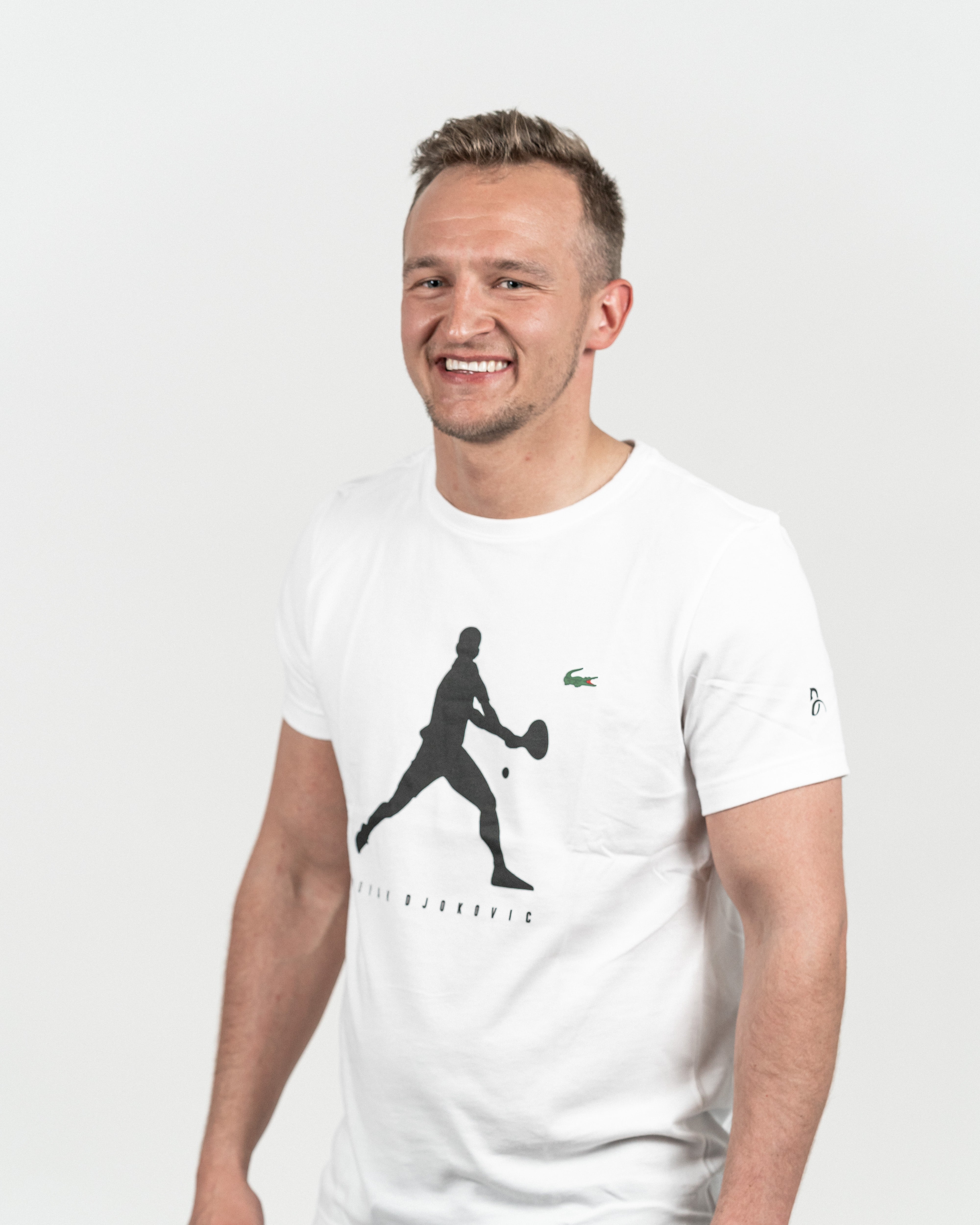 Lacoste Herre Novak Djokovic T-shirt Hvid