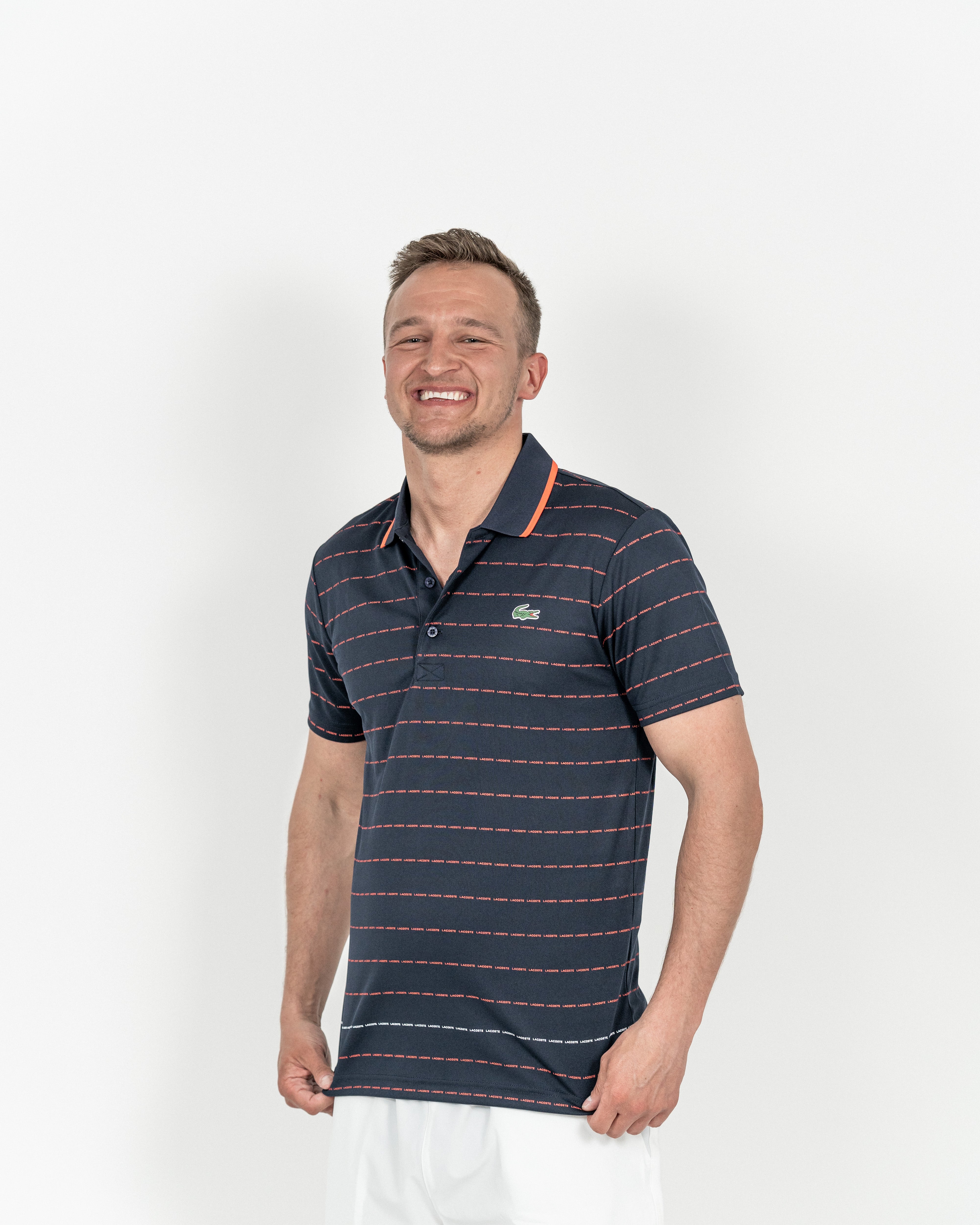 Lacoste Herre Polo Marine/Rød