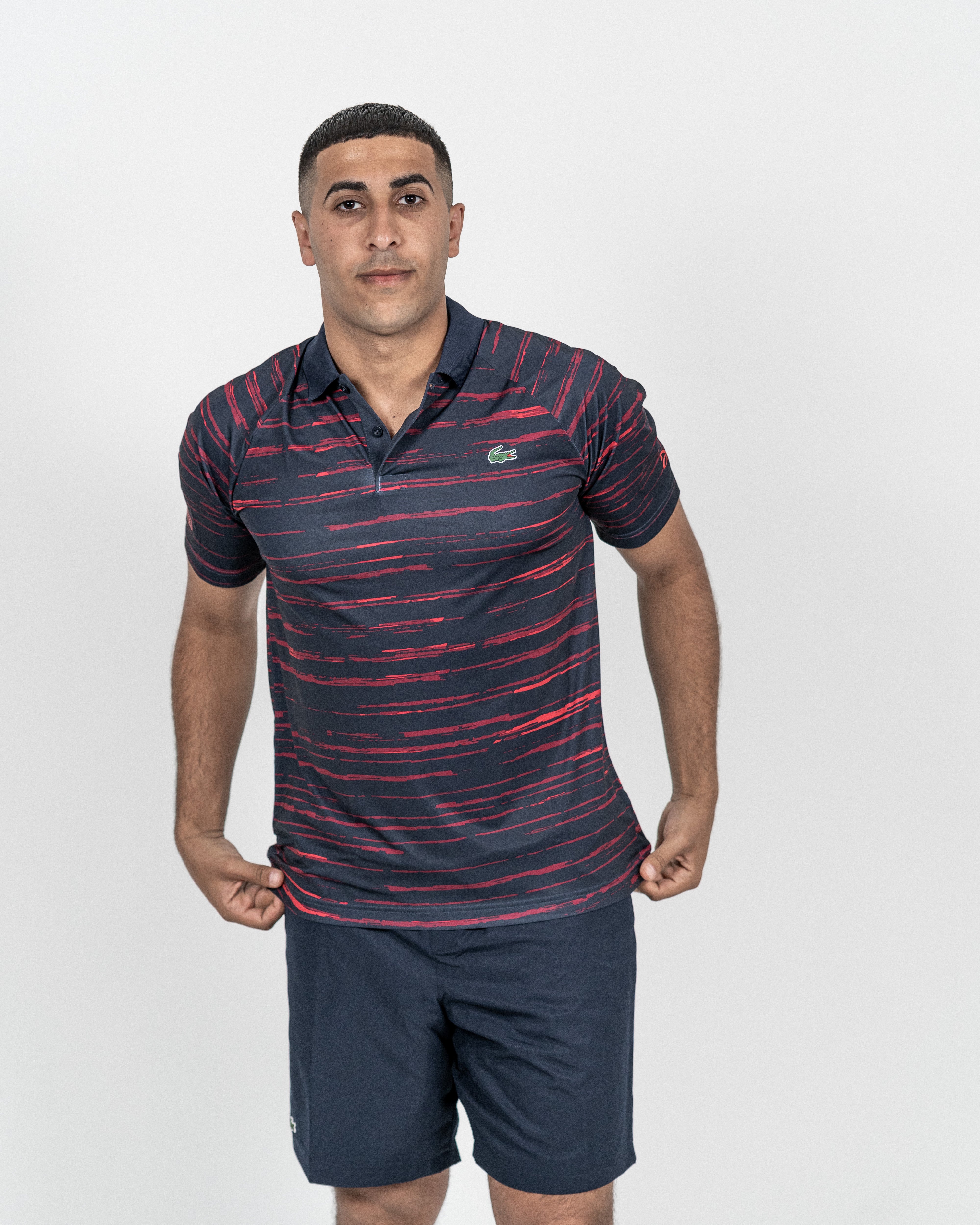 Lacoste Novak Djokovic Tennis Polo Navy/Rød