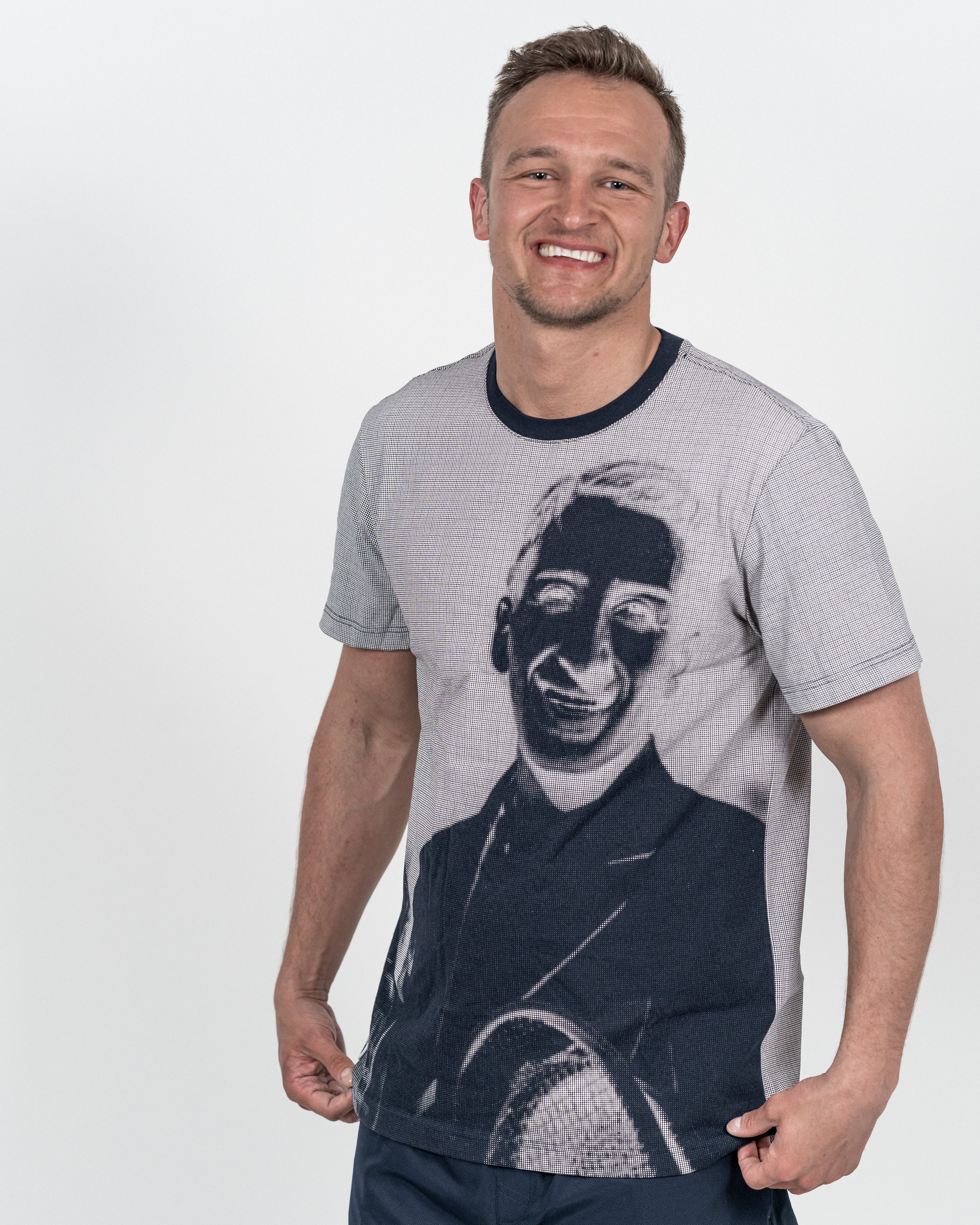 Lacoste Herre T-shirt "Rene Lacoste" Roland Garros Grå Navy