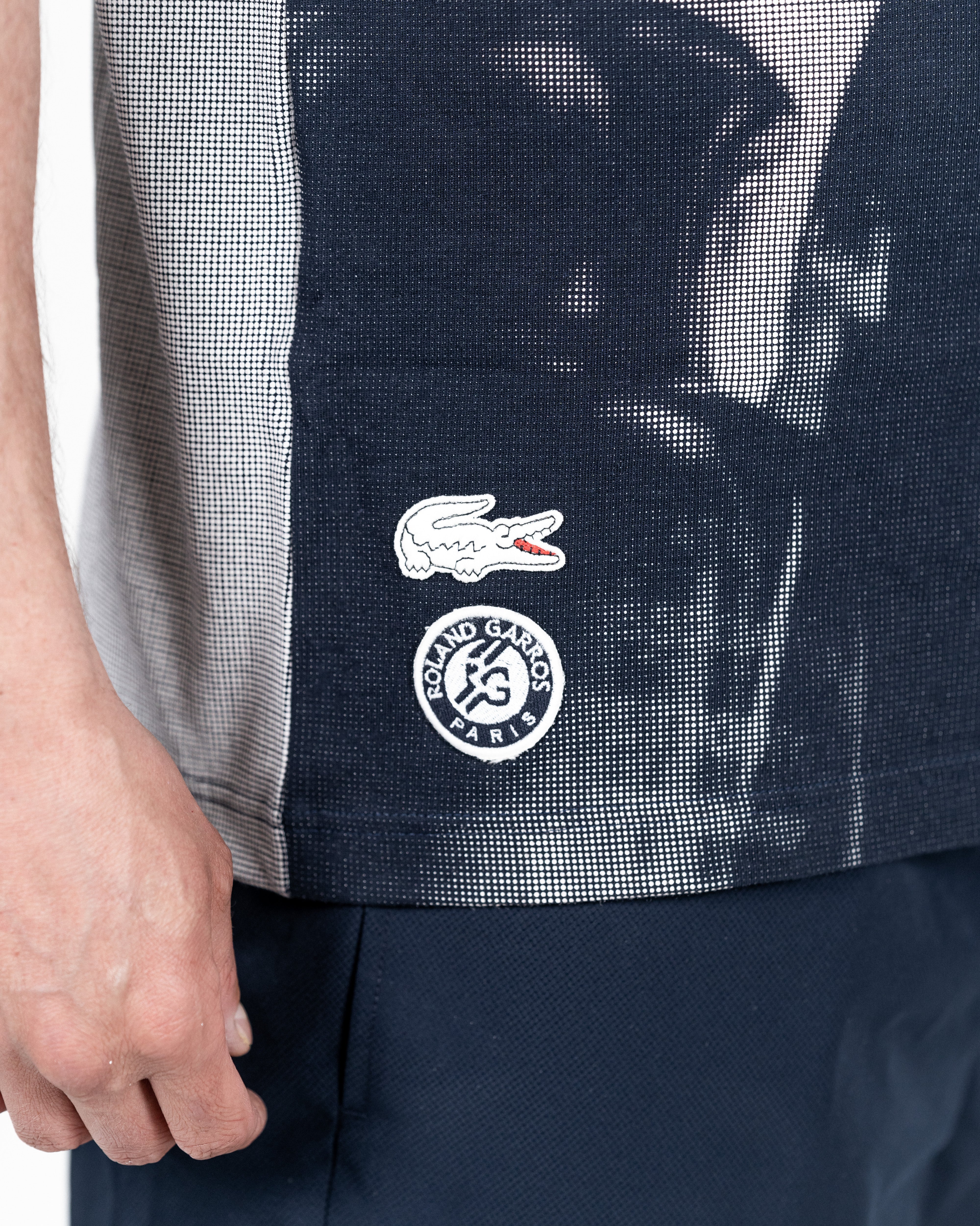Lacoste Herre T-shirt "Rene Lacoste" Roland Garros Grå Navy