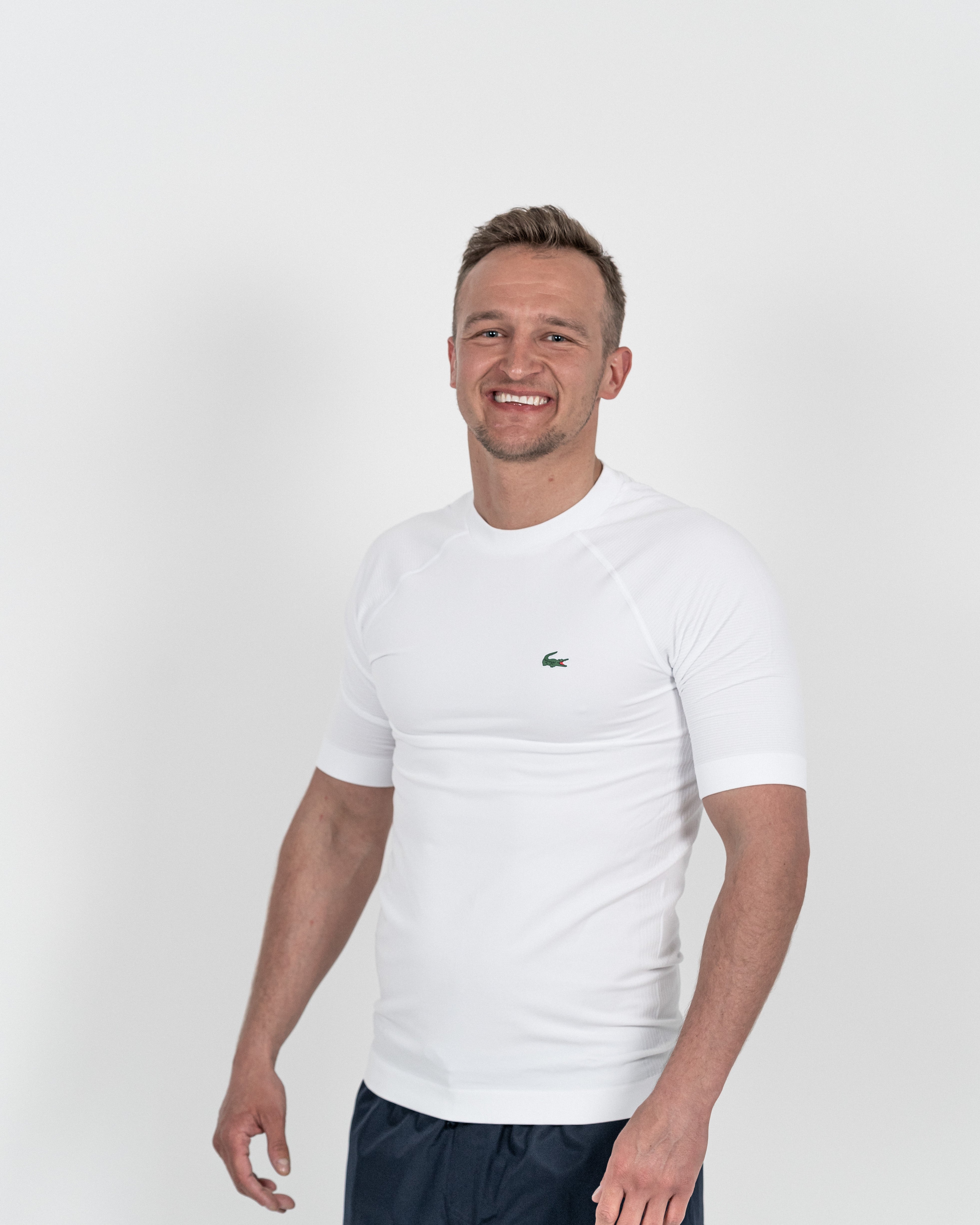 Lacoste Herre Kompressions T-shirt Hvid