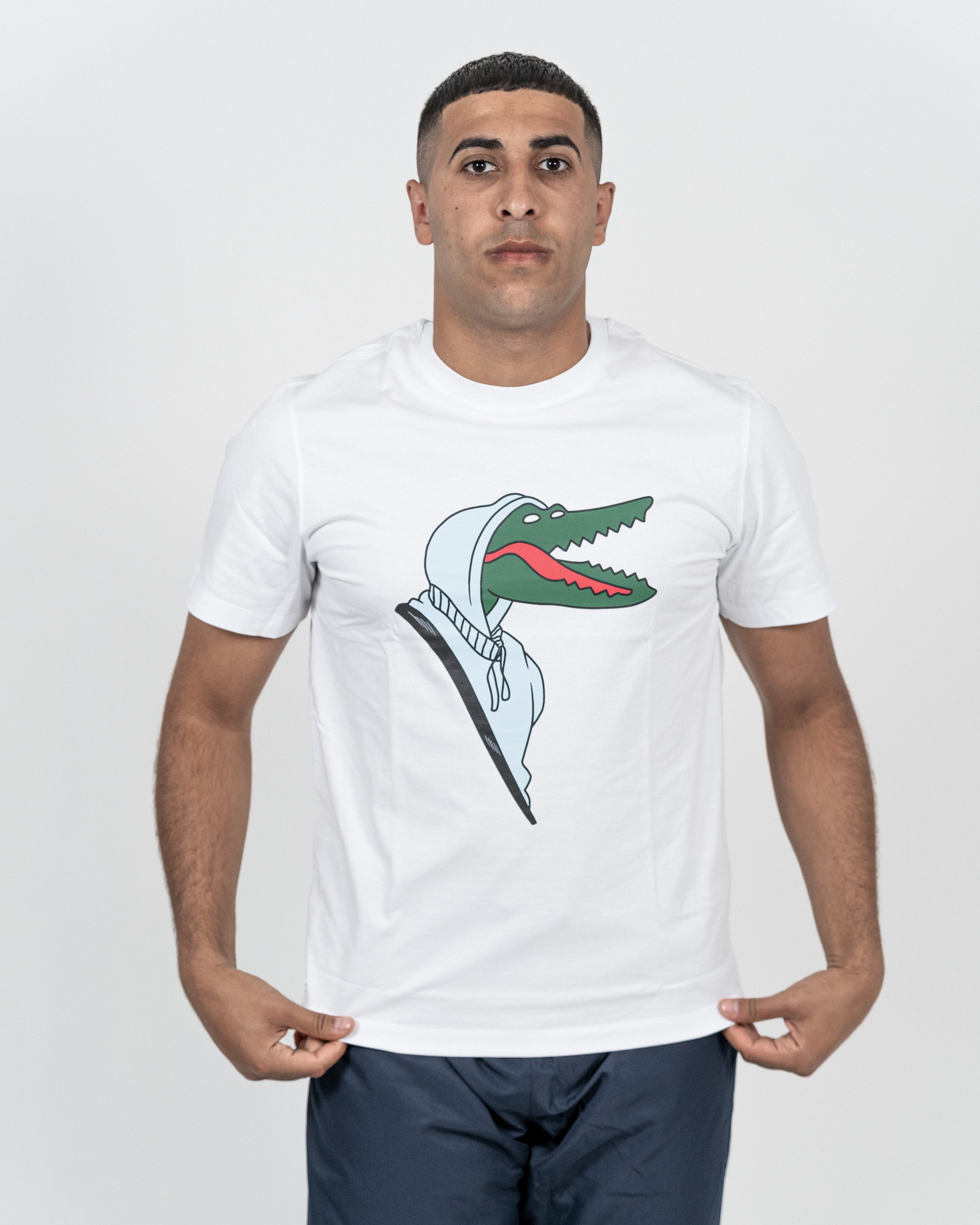 Lacoste Unisex T-shirt Hvid m/Krokodille