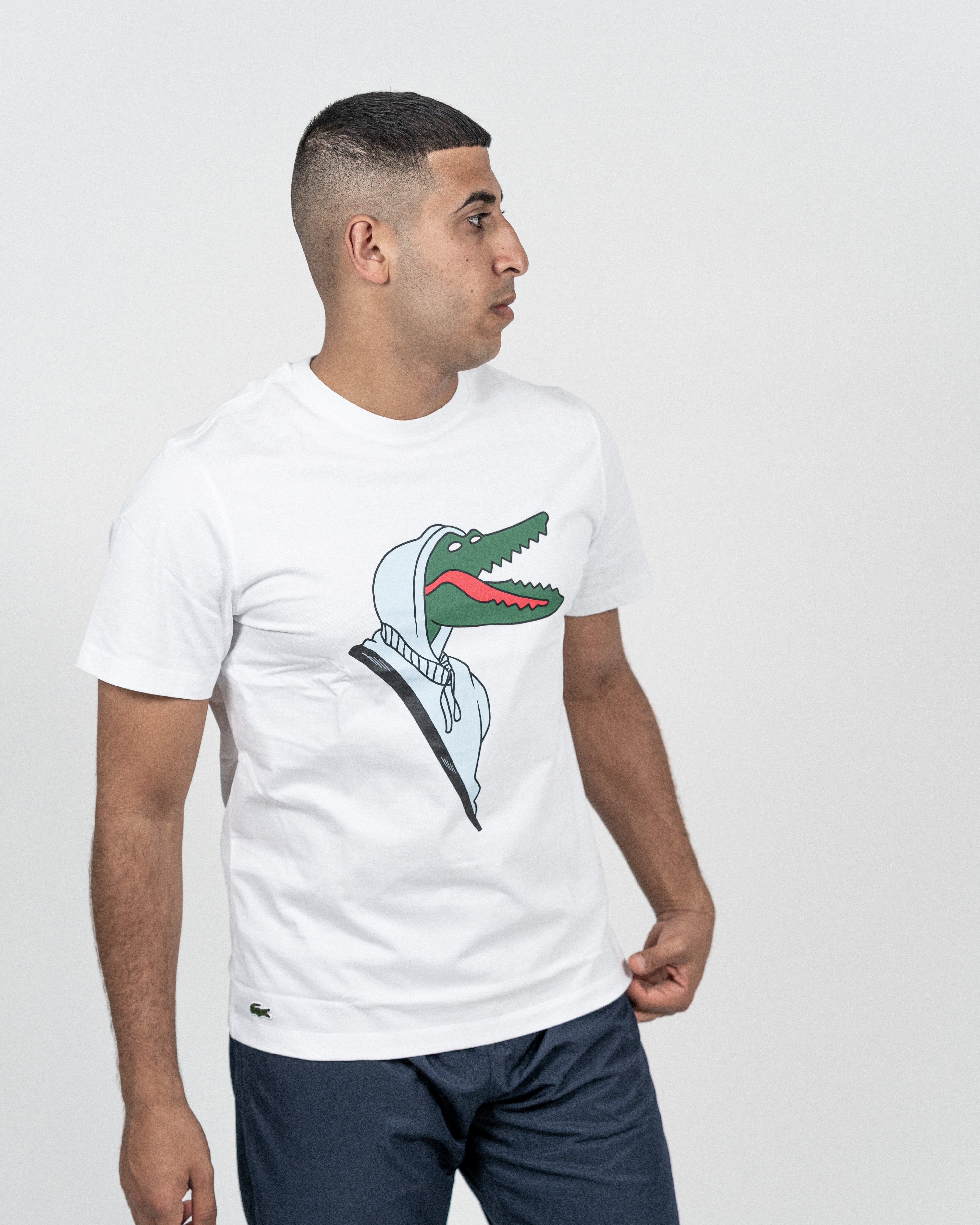 Lacoste Unisex T-shirt Hvid m/Krokodille