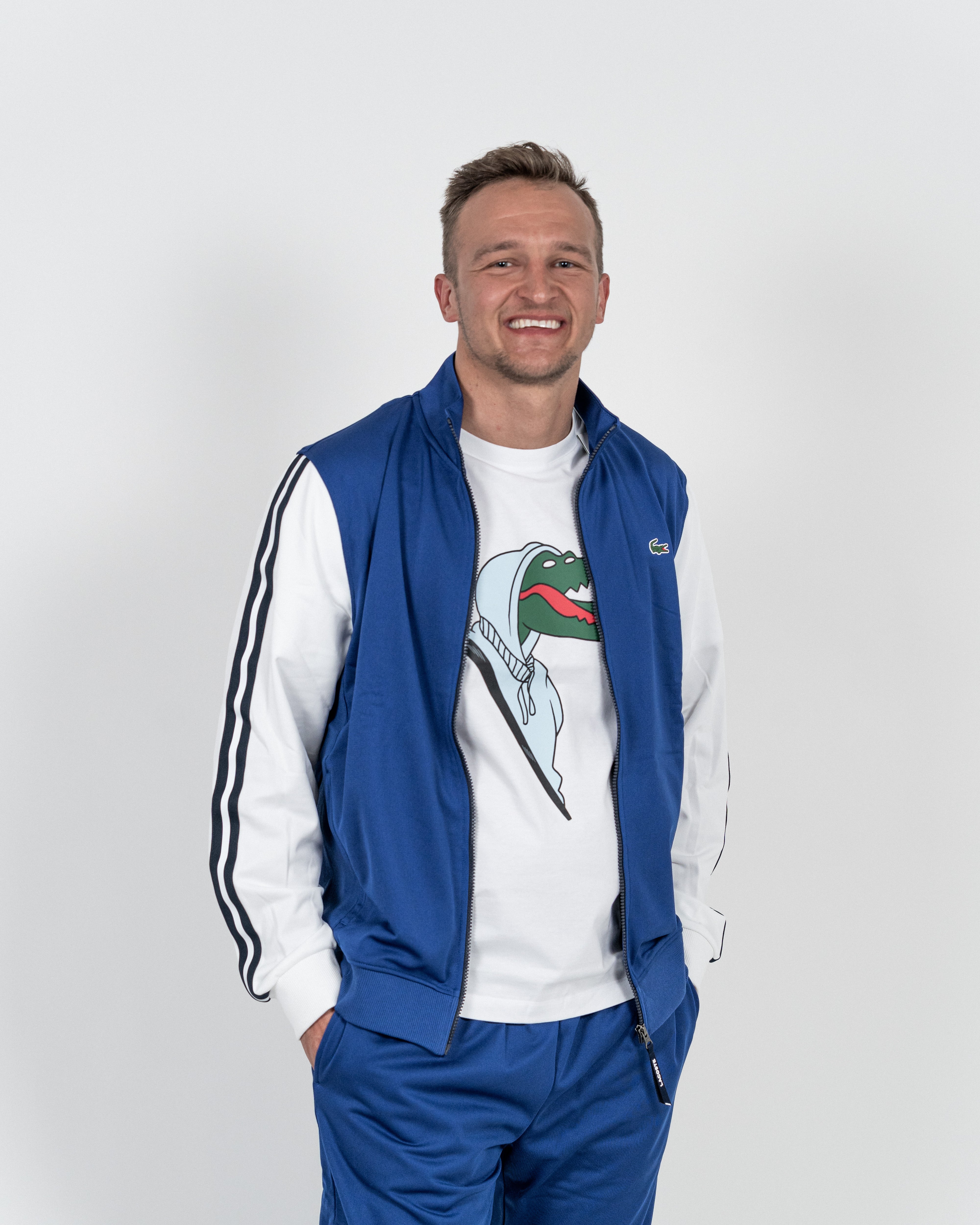 Lacoste Herre Sweatshirt Blå/Hvid