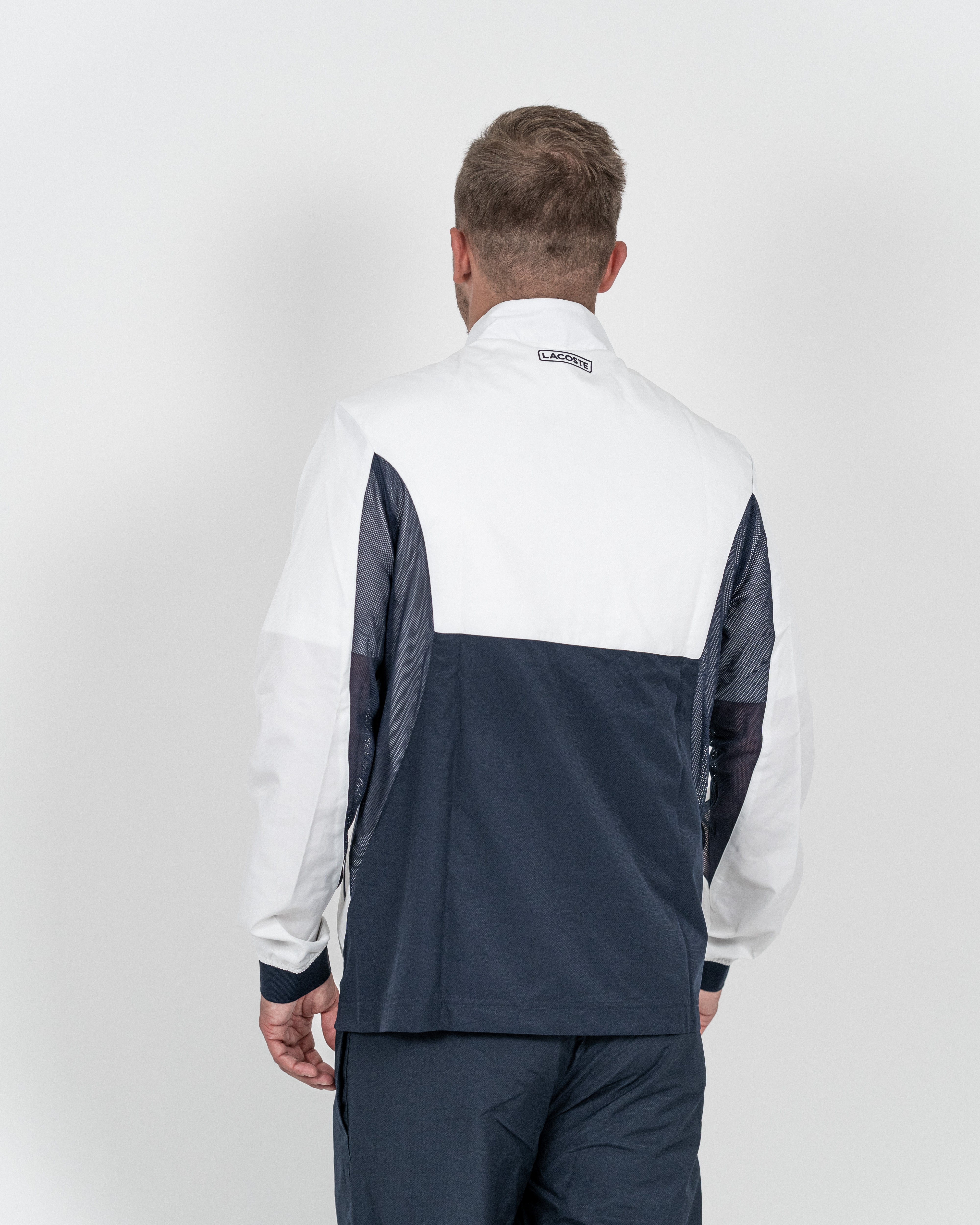 Lacoste Herre Novak Djokovic Træningsjakke Hvid/Navy