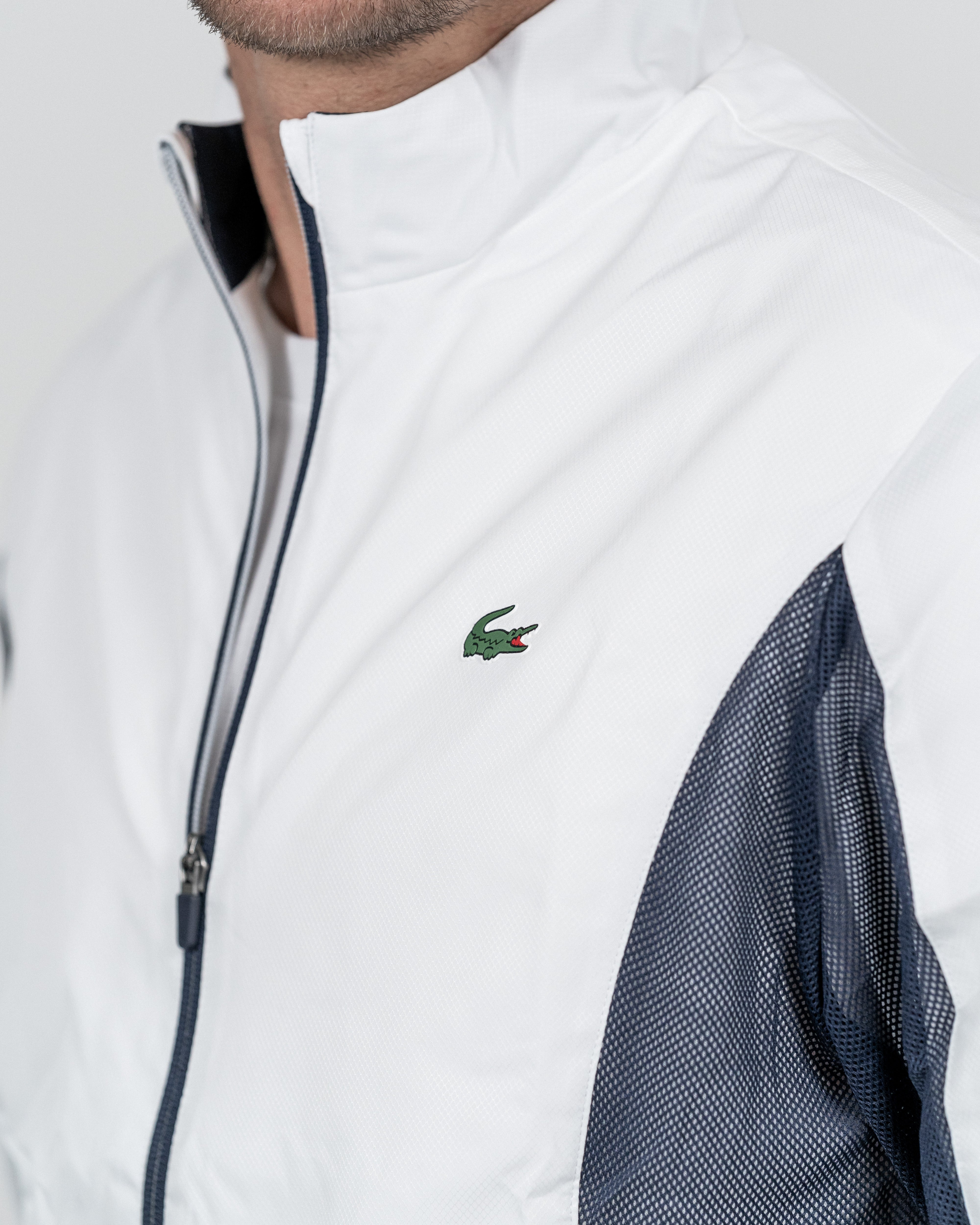 Lacoste Herre Novak Djokovic Træningsjakke Hvid/Navy