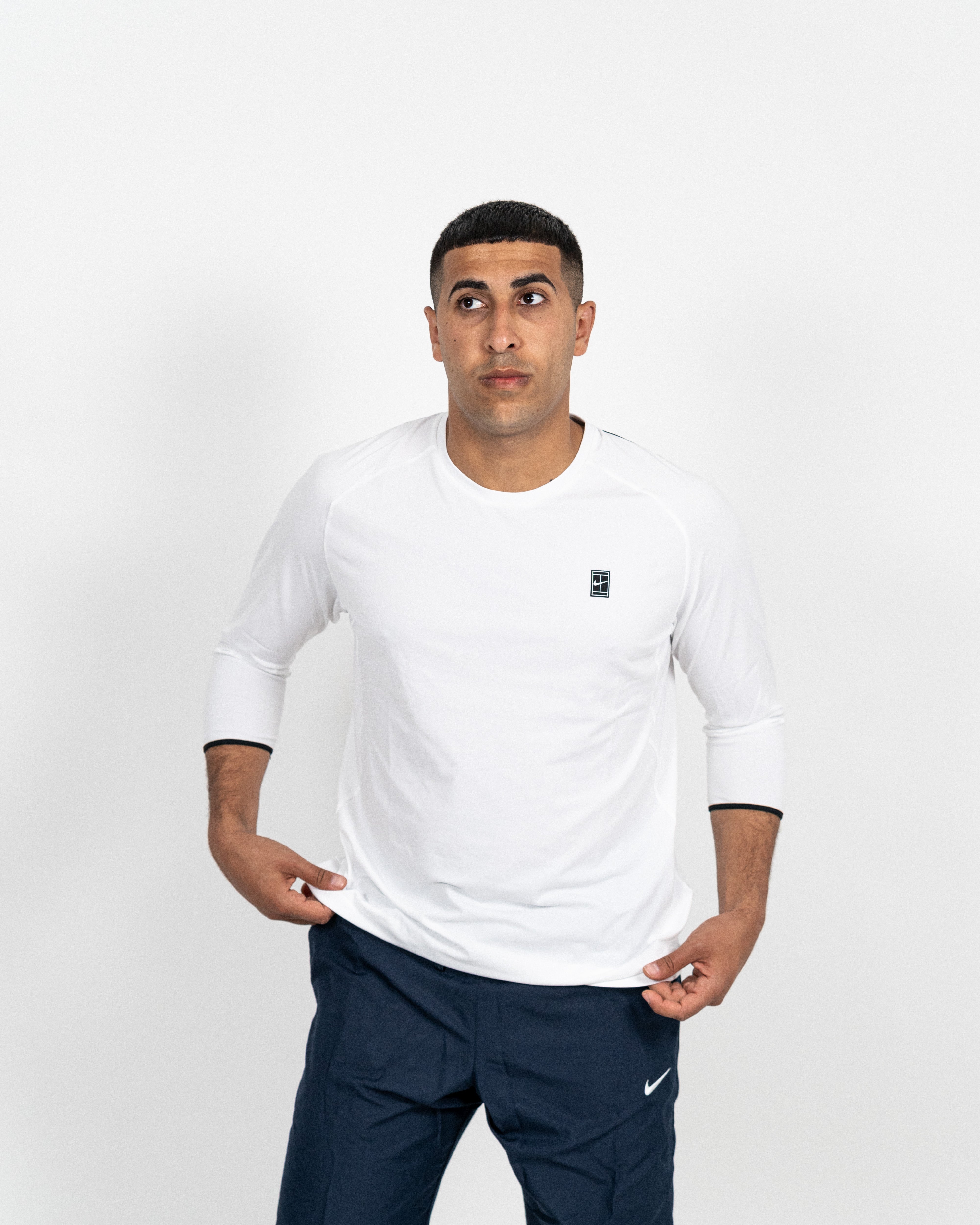 NikeCourt Dry Challenger 3/4 Herre Top Hvid