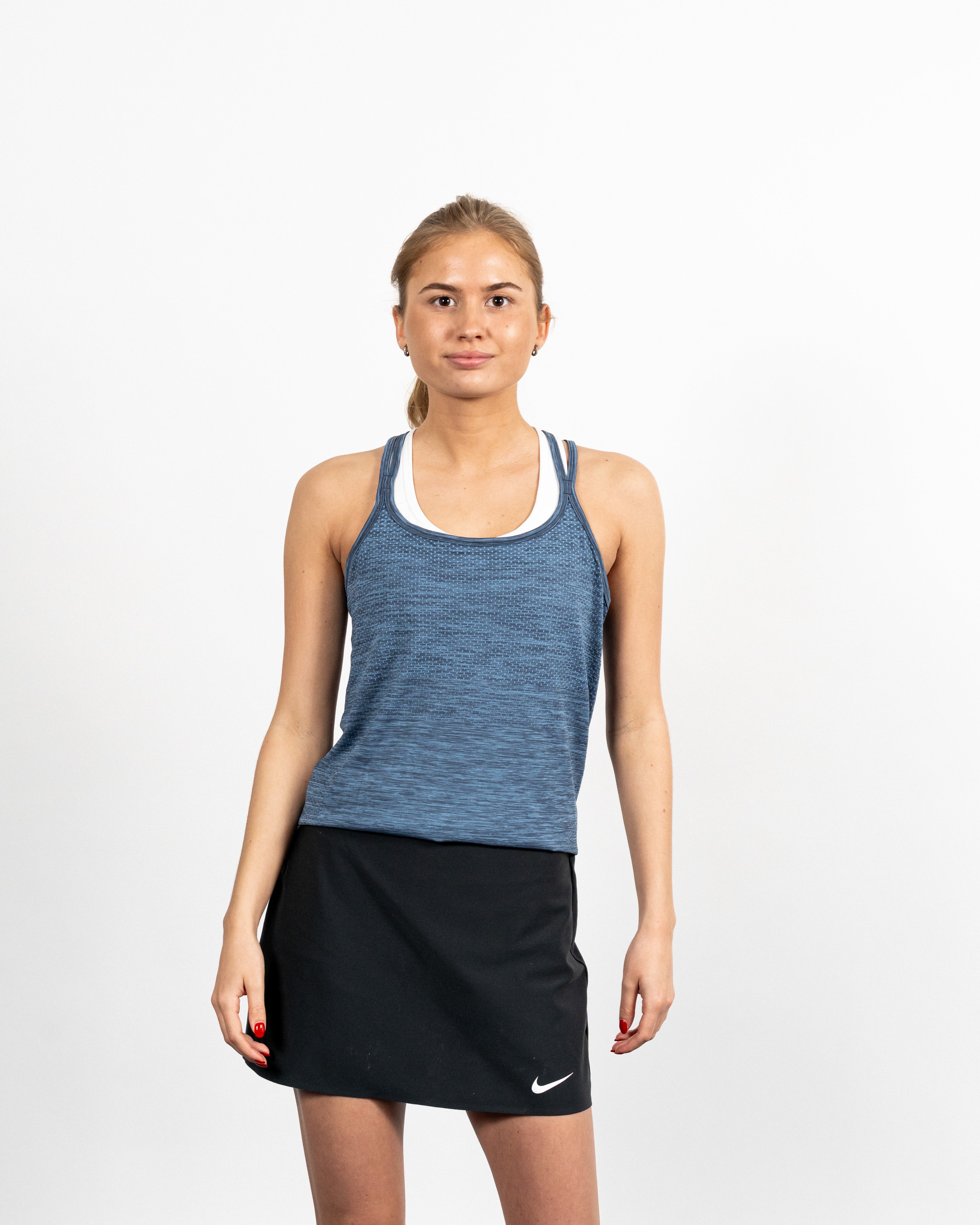 Nike Kvinde Dri-fit Knit Top Blå