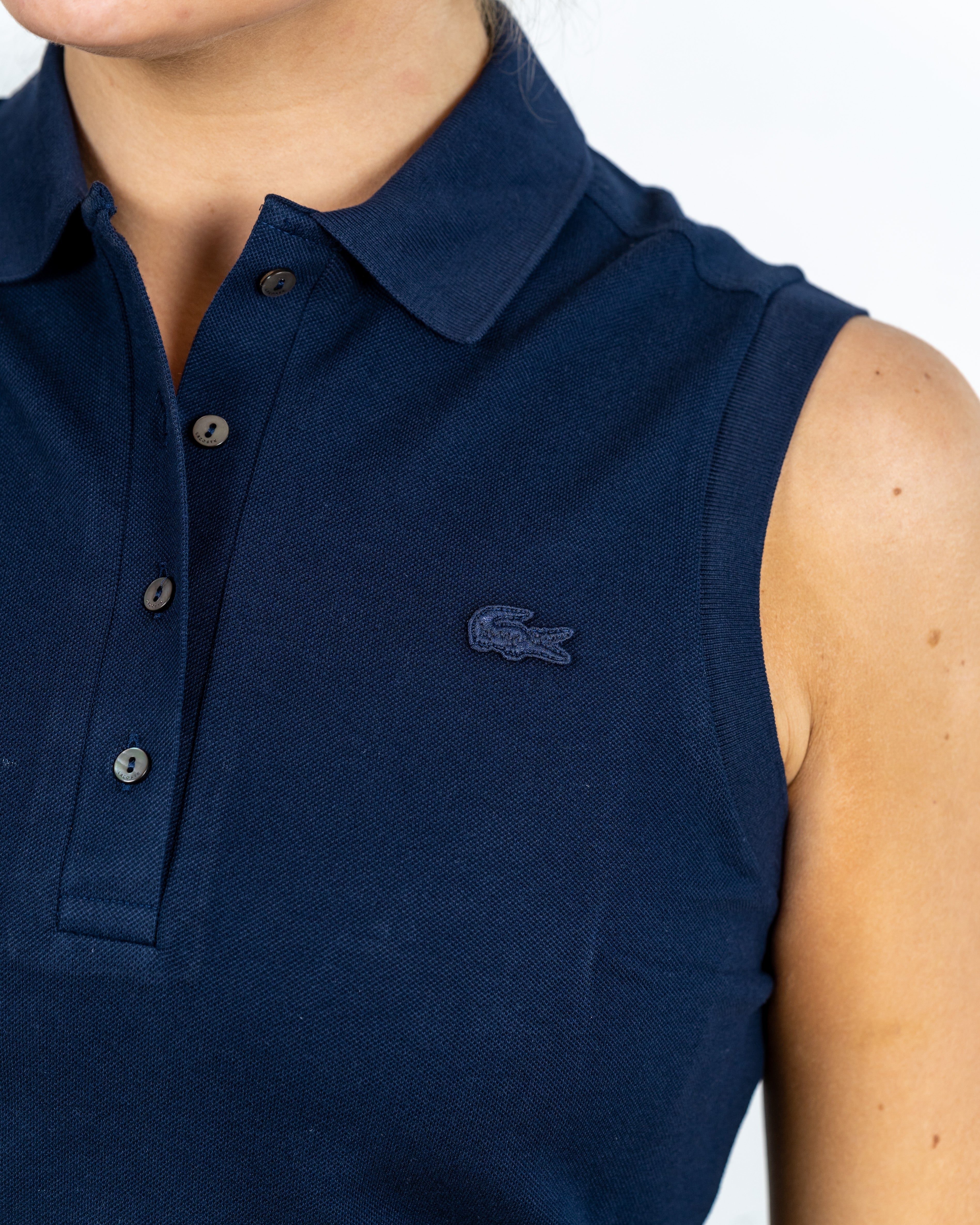 Lacoste Kvinde Sleeveless Polo Marine