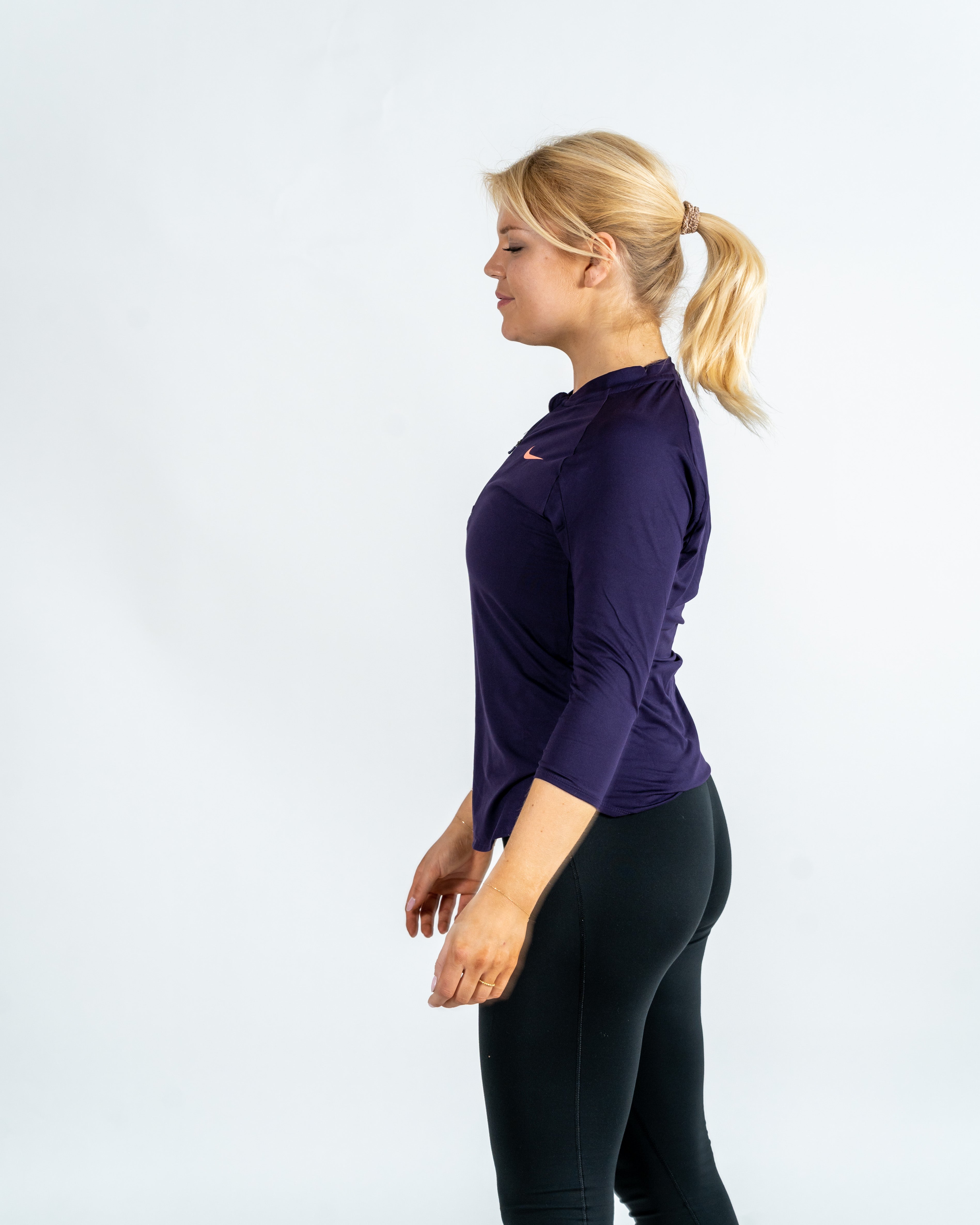 Nike Kvinde NKCT Dry Pure 3/4 Ærmet Lilla
