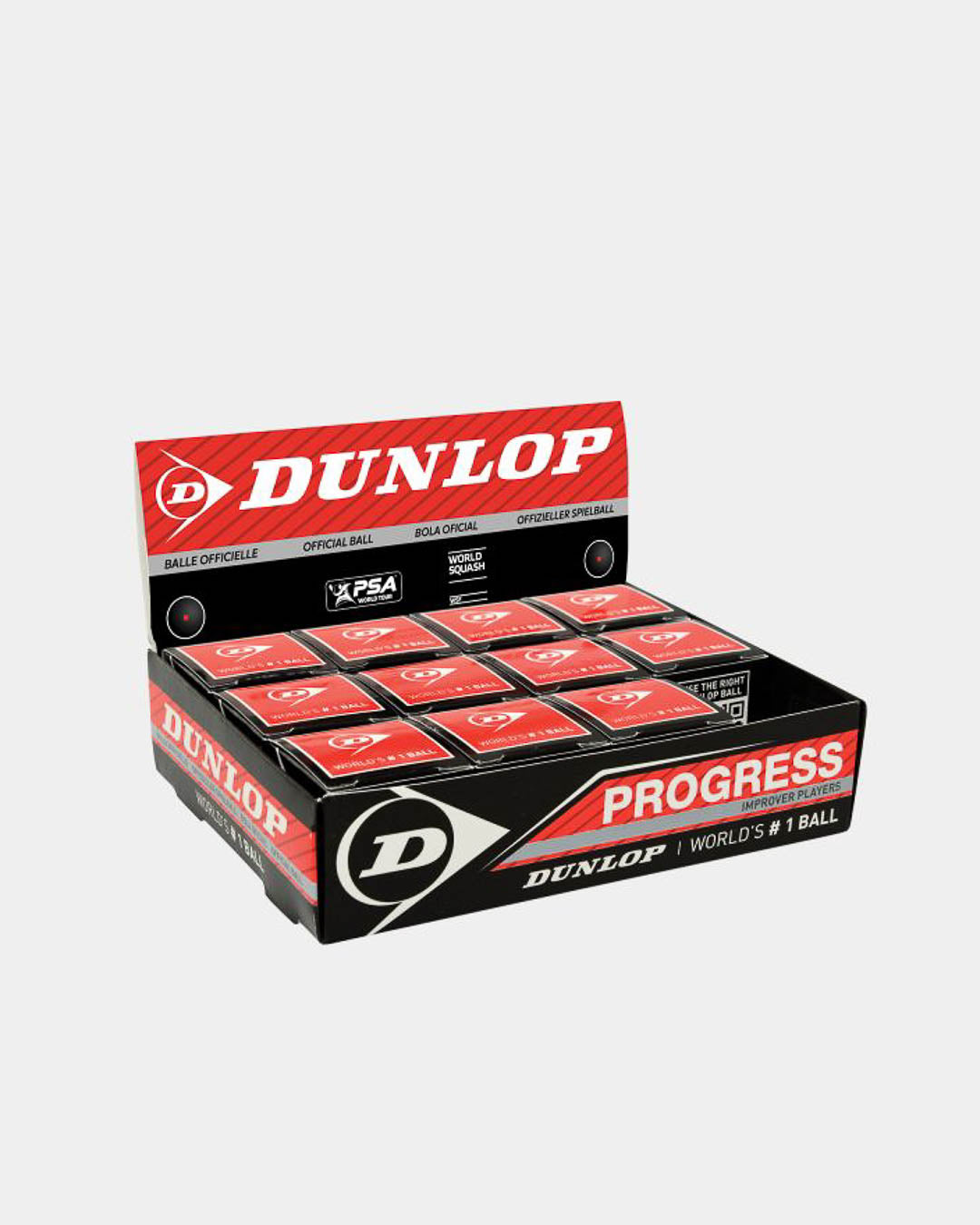Dunlop Progress Squashbold Rød (Lettere Øvede) Kasse