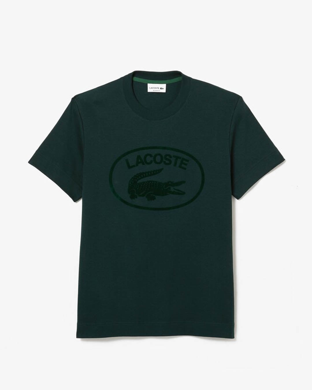 Lacoste Herre Relaxed Fit tone-i-tone mærket bomuld T-shirt