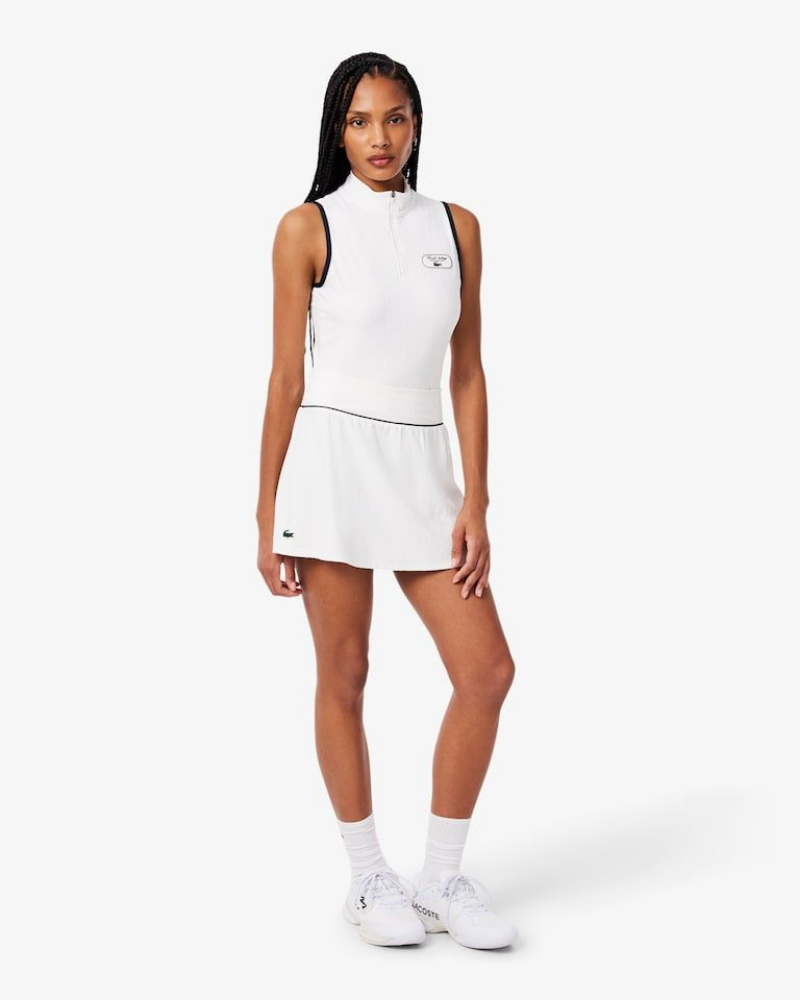 Lacoste Dame Ultra Dry Tennis Heritage Ribbed Skirt