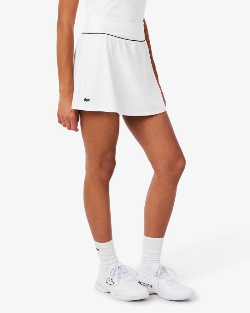 Lacoste Dame Ultra Dry Tennis Heritage Ribbed Skirt