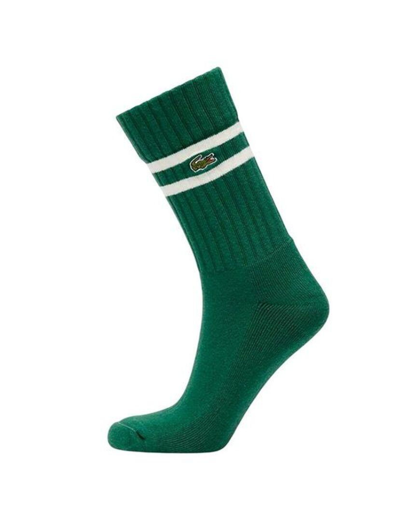 Lacoste Ribbed Cotton sokker Hvid/Grøn