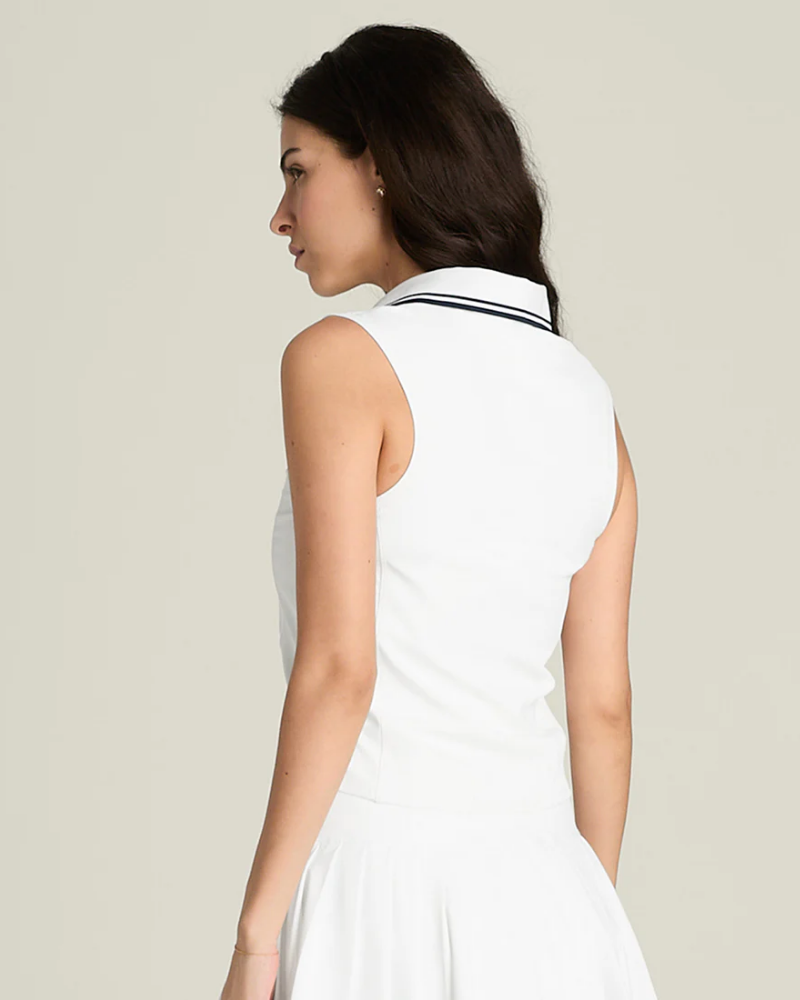Wilson Dame Rib Sleeveless Polo Hvid
