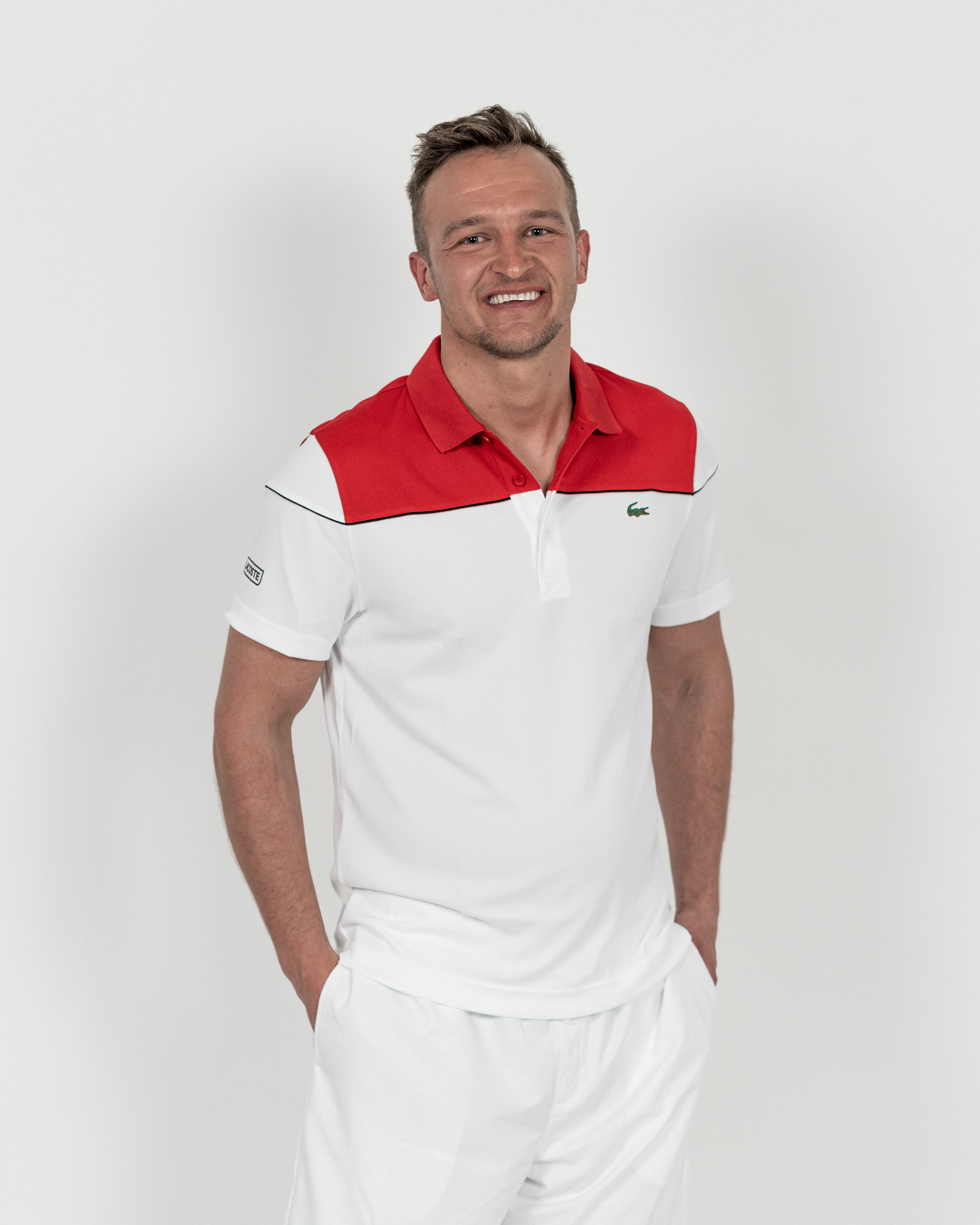 Lacoste Novak Djokovic Tennis Polo Hvid/Rød