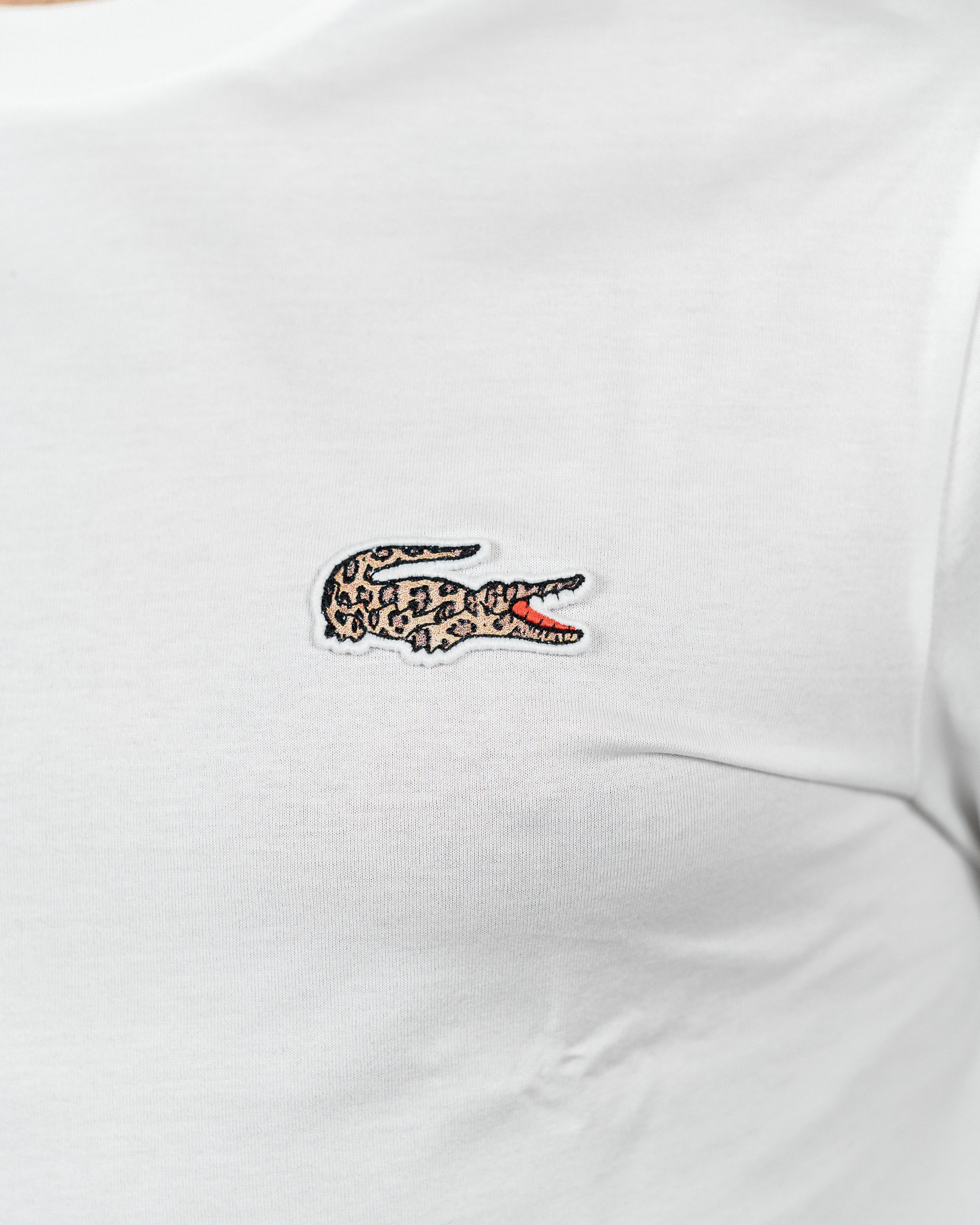 Lacoste Herre T-shirt Hvid/Leopard Logo