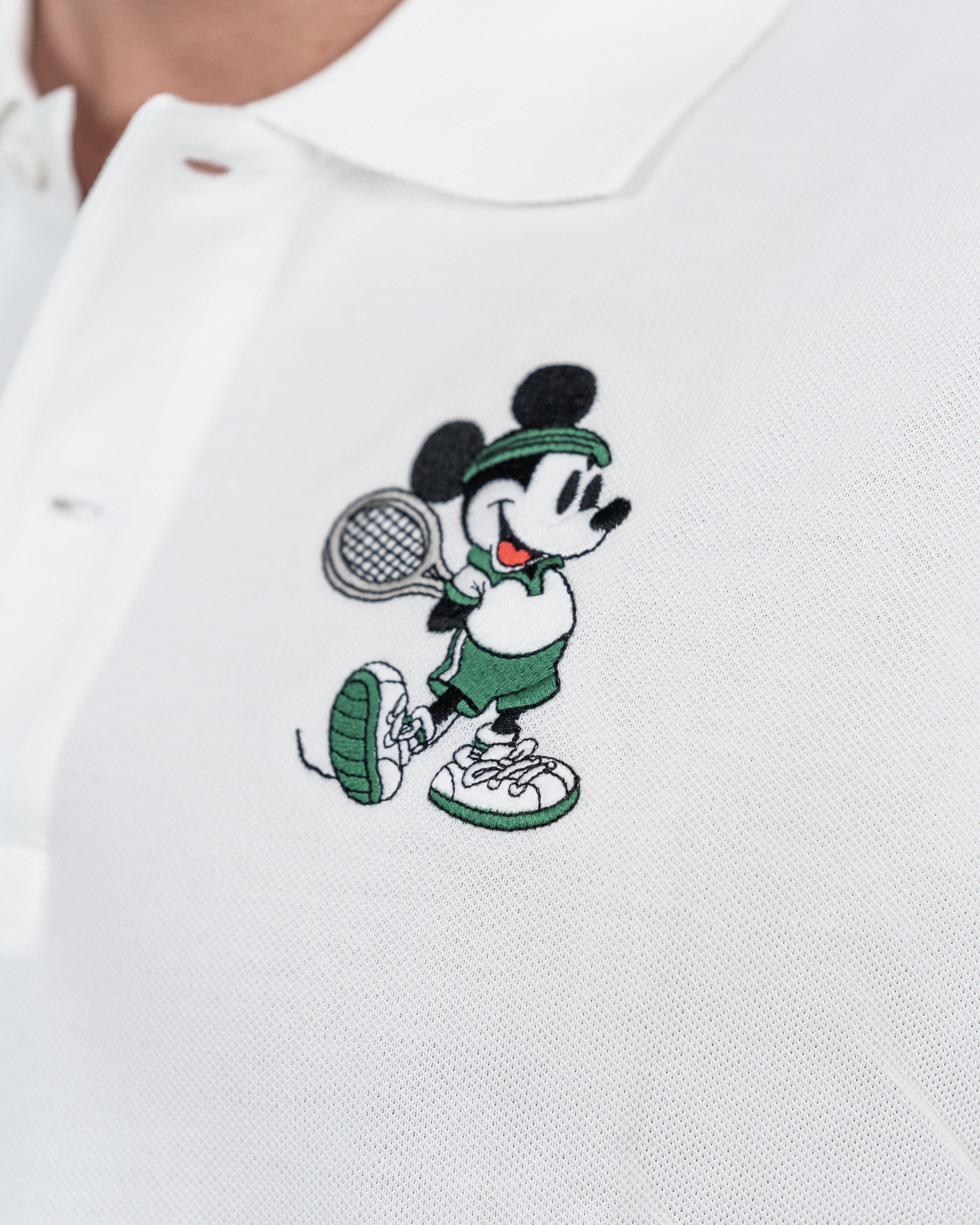 Lacoste Herre Mickey Mouse Pique Hvid