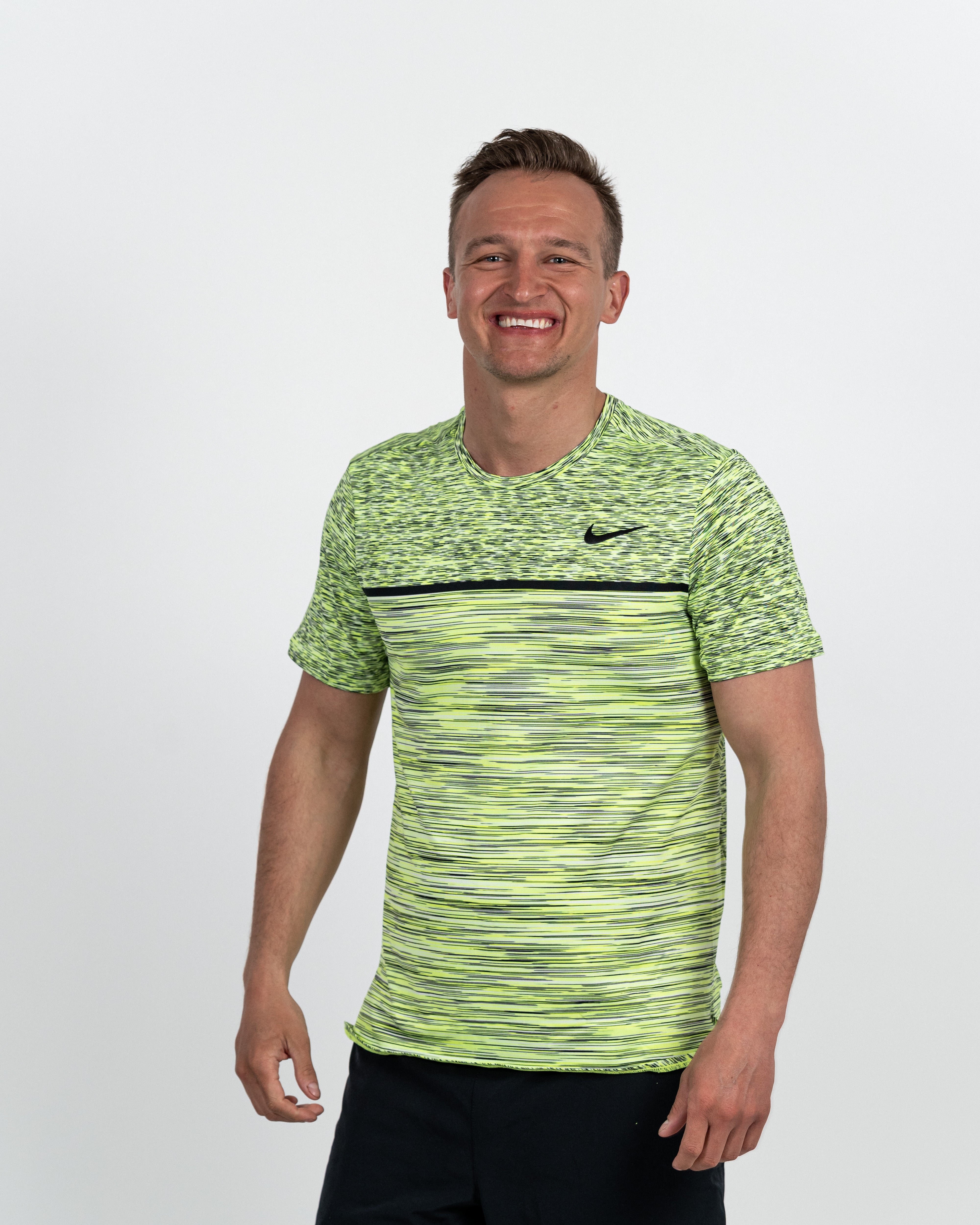 Nike Herre Court Dry T-shirt Grøn/Stribet