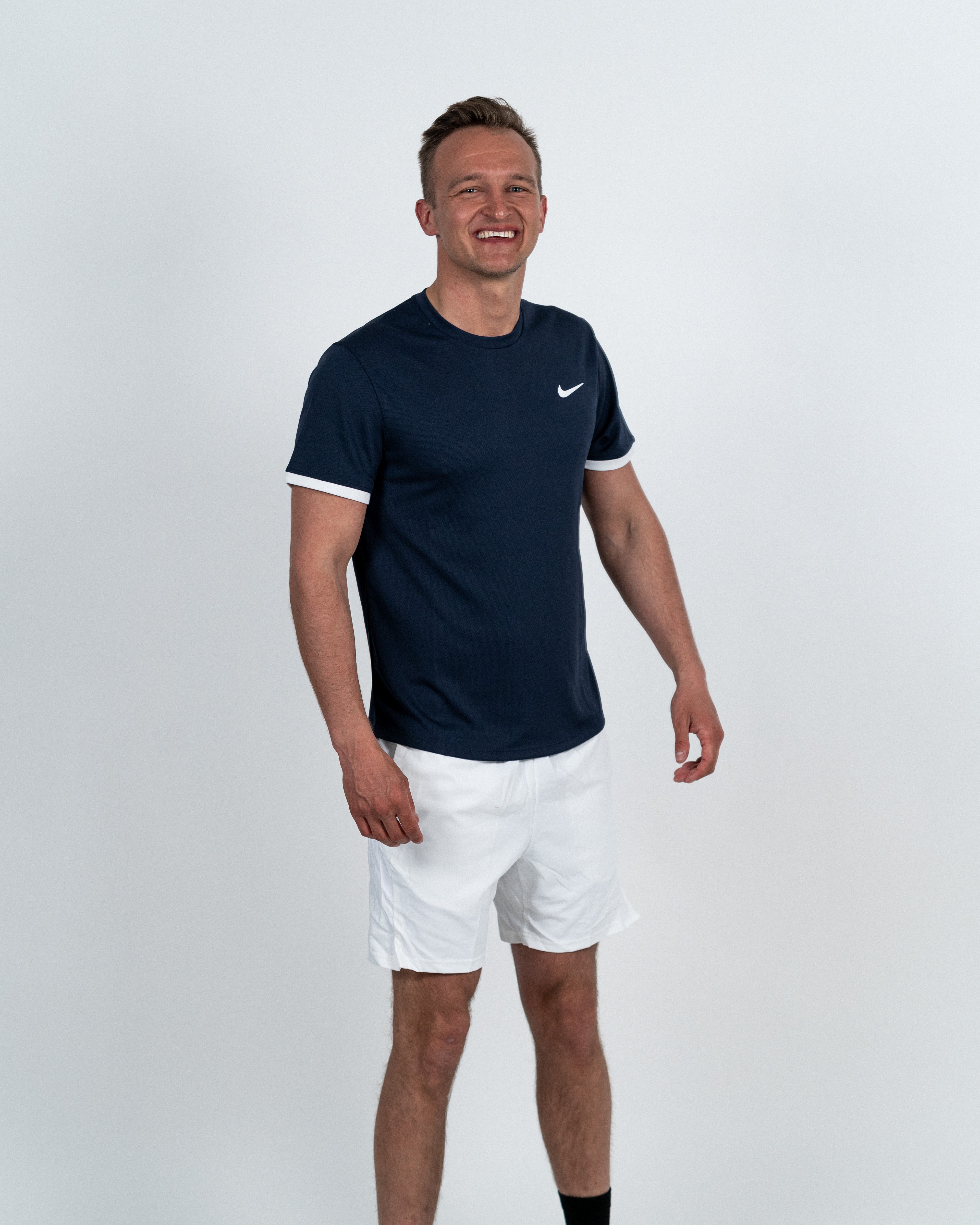 Nike Court Herre Dri-Fit Tennis T-shirt Marineblå
