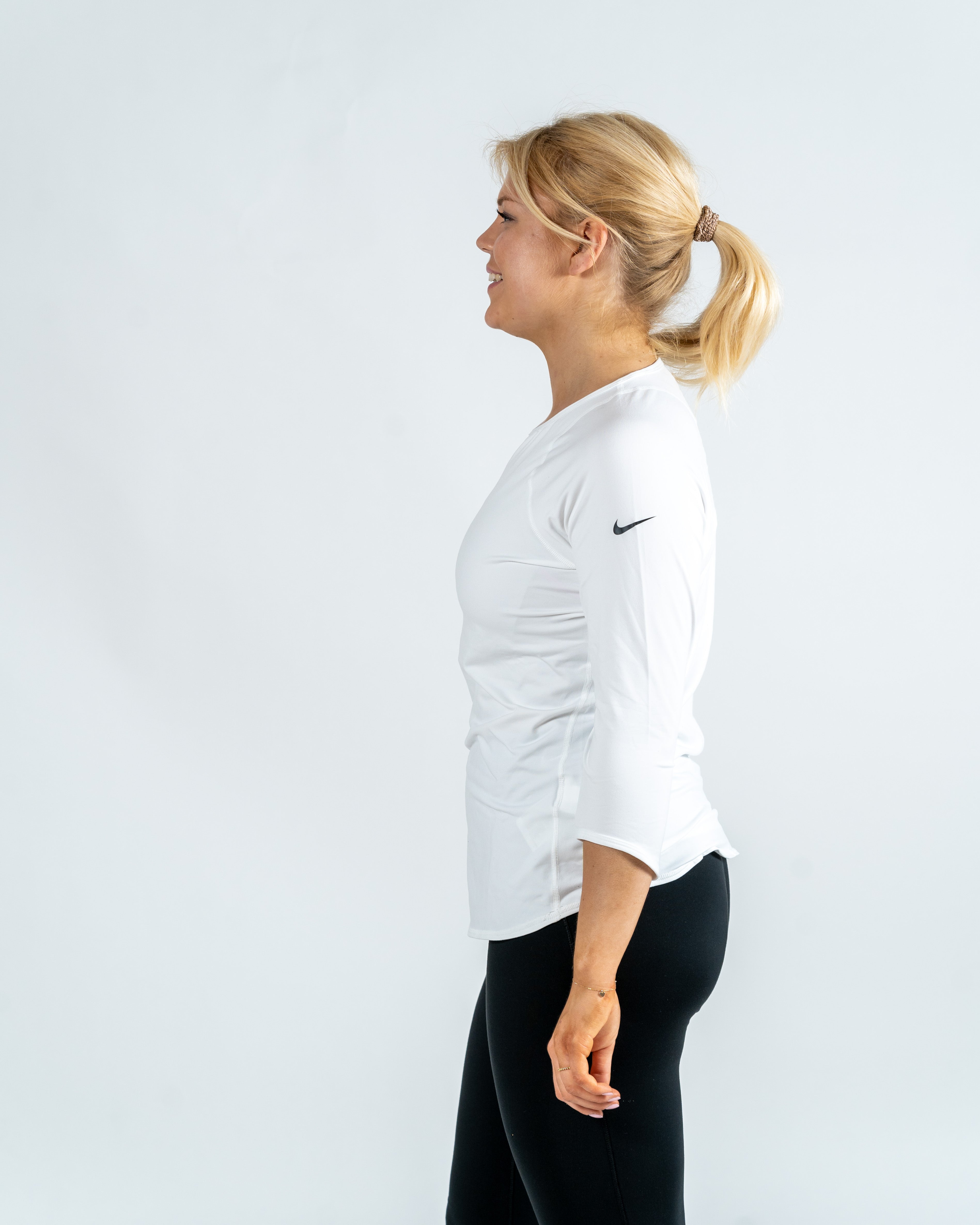 Nike Kvinde Bluse 3/4 Ærmet Hvid