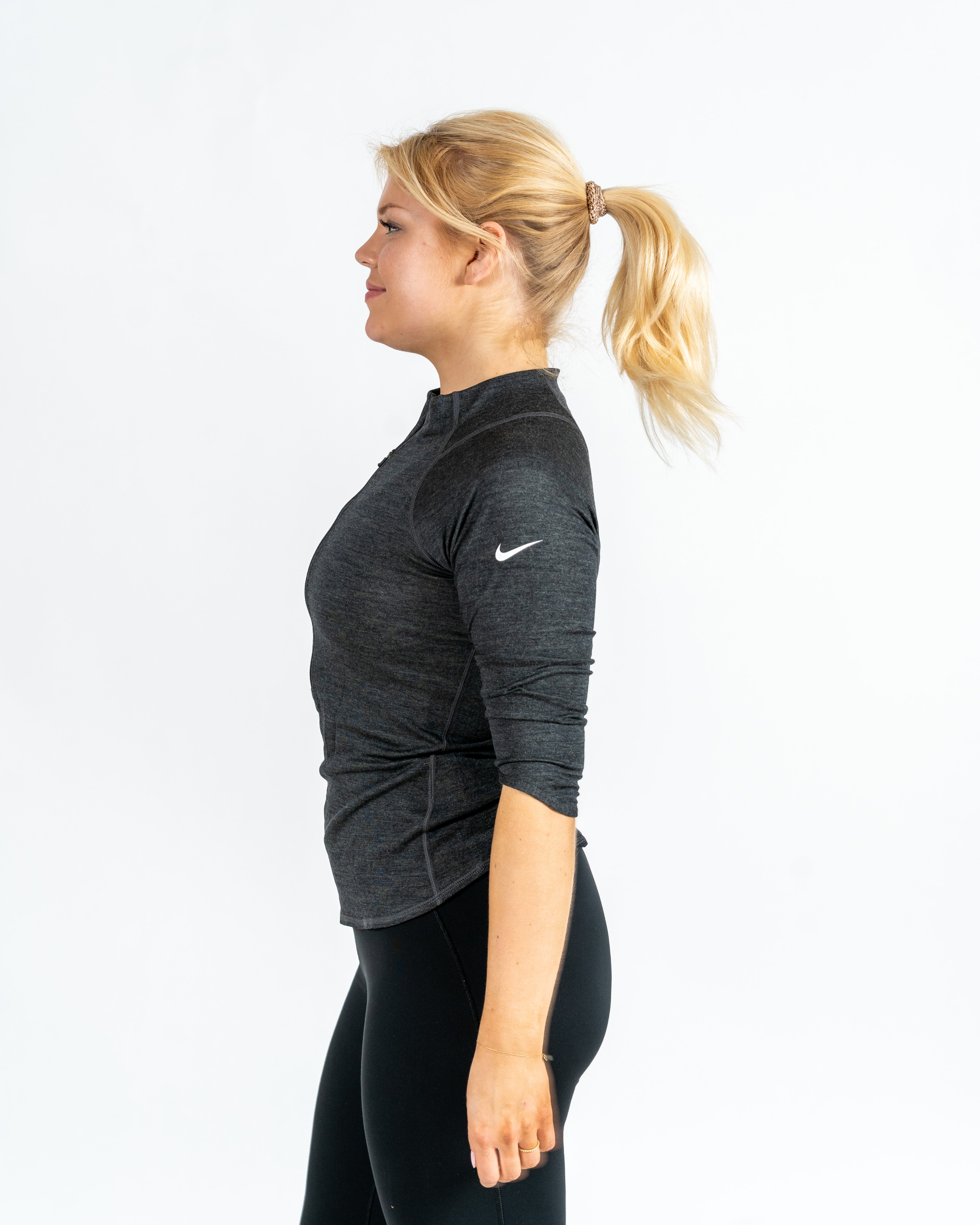 Nike Kvinde 3/4 Ærmet Bluse Grå