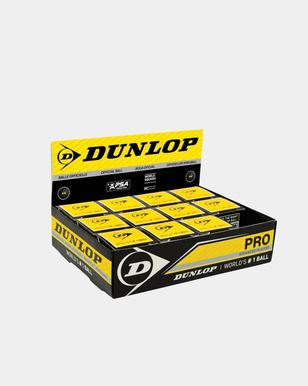 Dunlop Pro Squashbold Dobbelt Gul (Øvede) Kasse